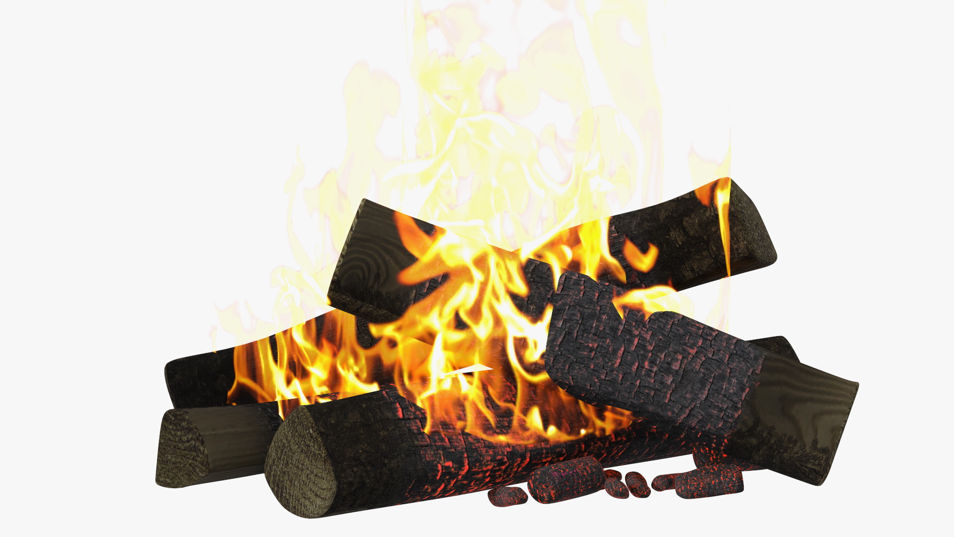 Festive Fireplace Scene with Christmas Decorations Fur 3D model