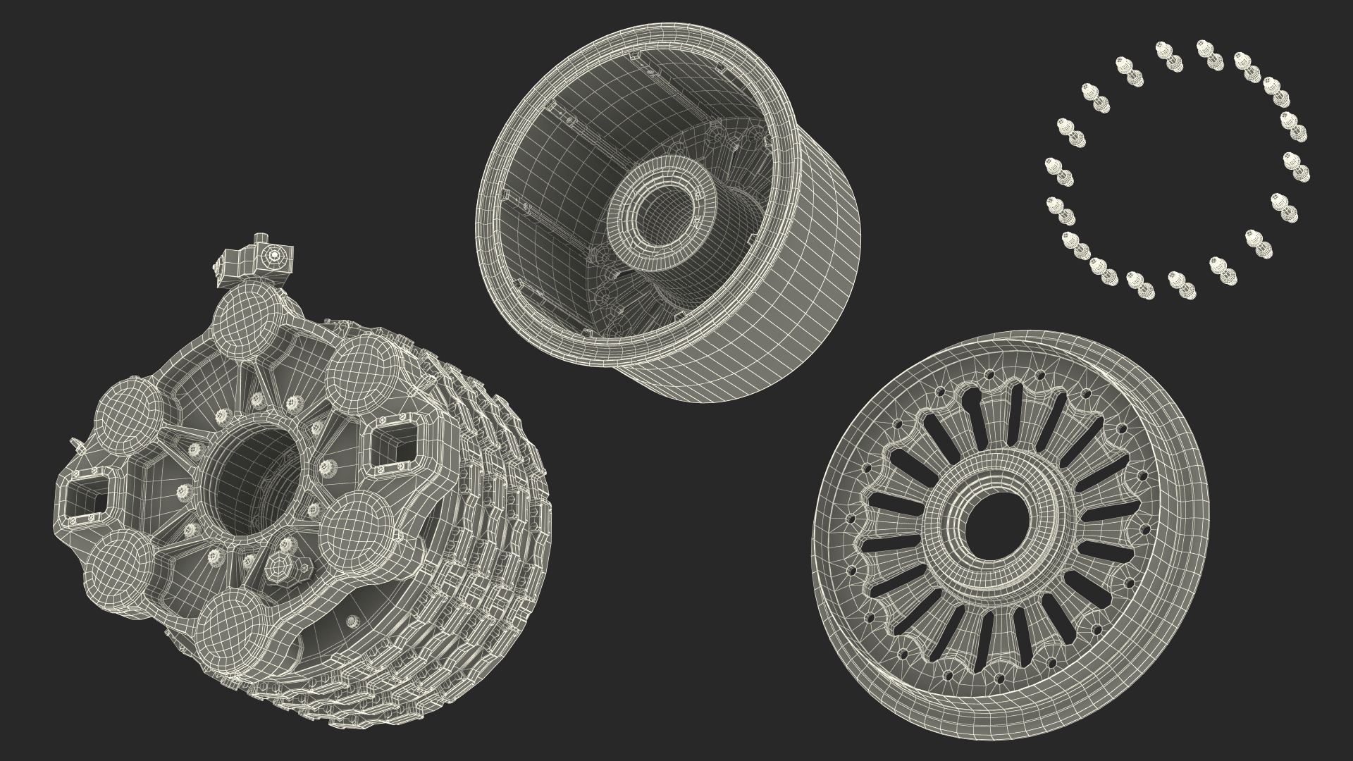 3D model Boeing 737 Aircraft Wheel Rim Disk with Brake