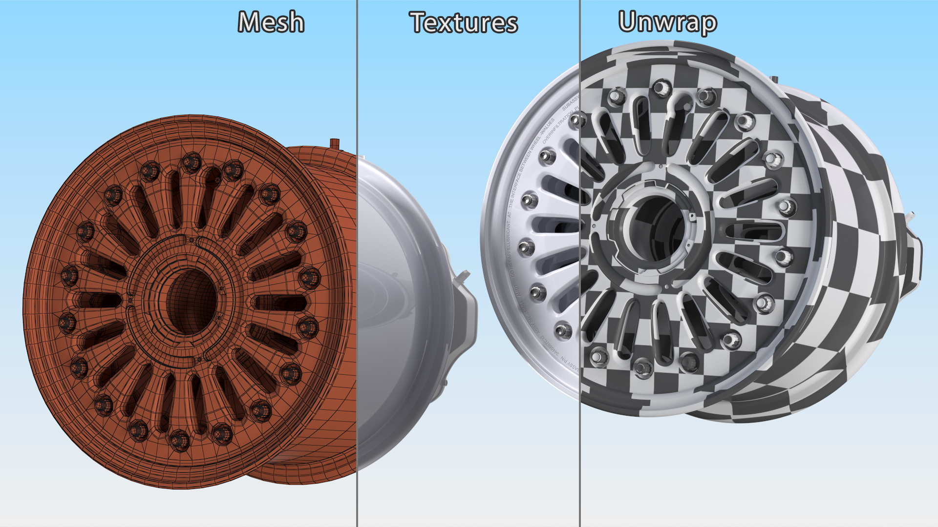 3D model Boeing 737 Aircraft Wheel Rim Disk with Brake