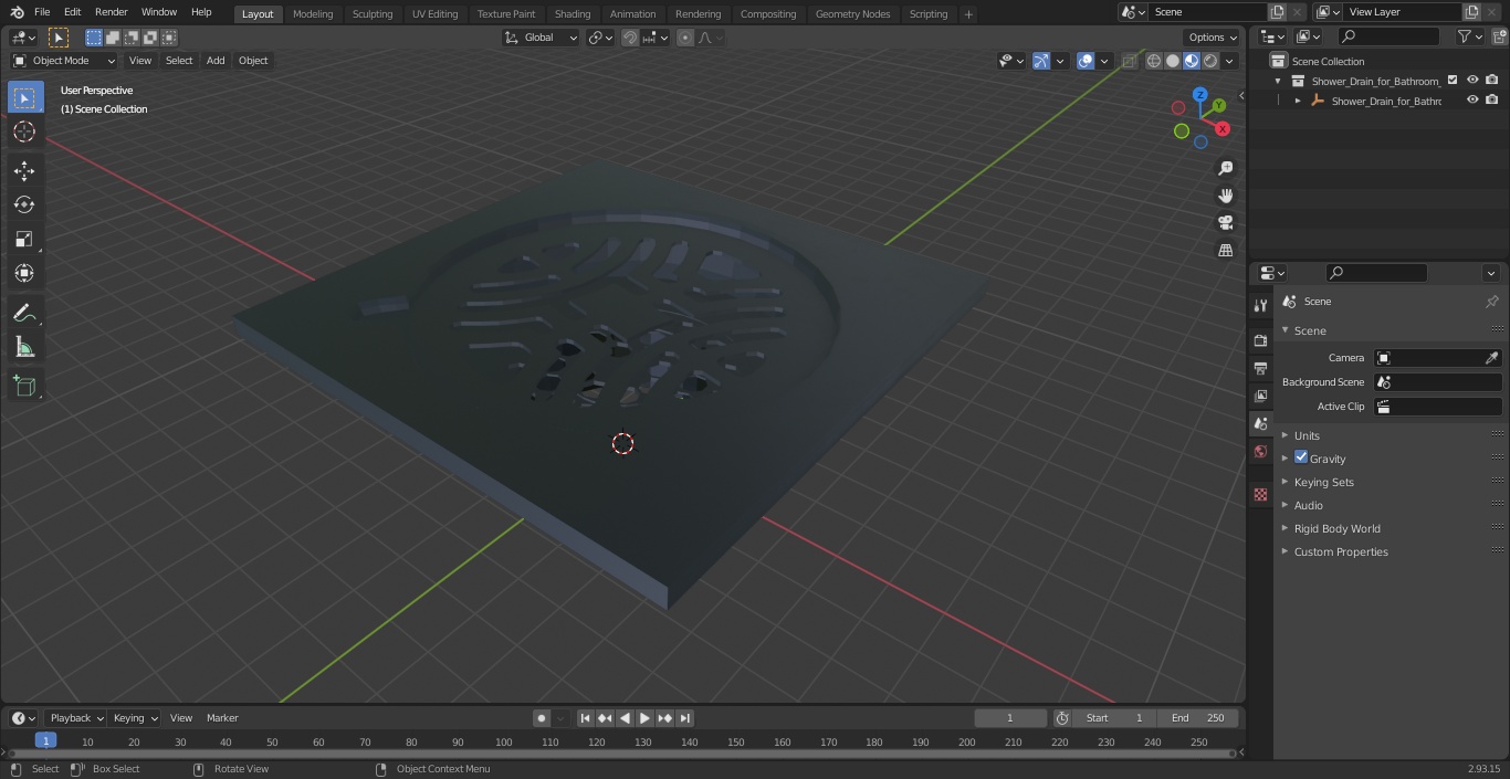 3D model Shower Drain for Bathroom