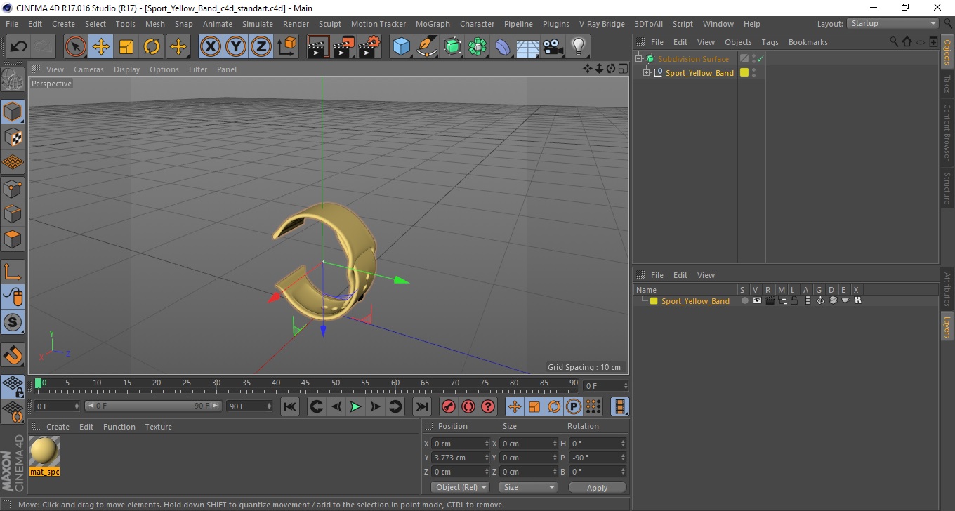 Sport Yellow Band 3D