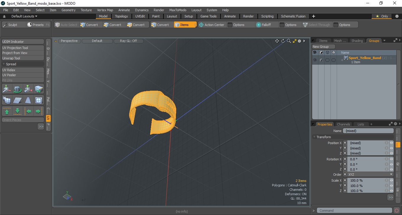 Sport Yellow Band 3D