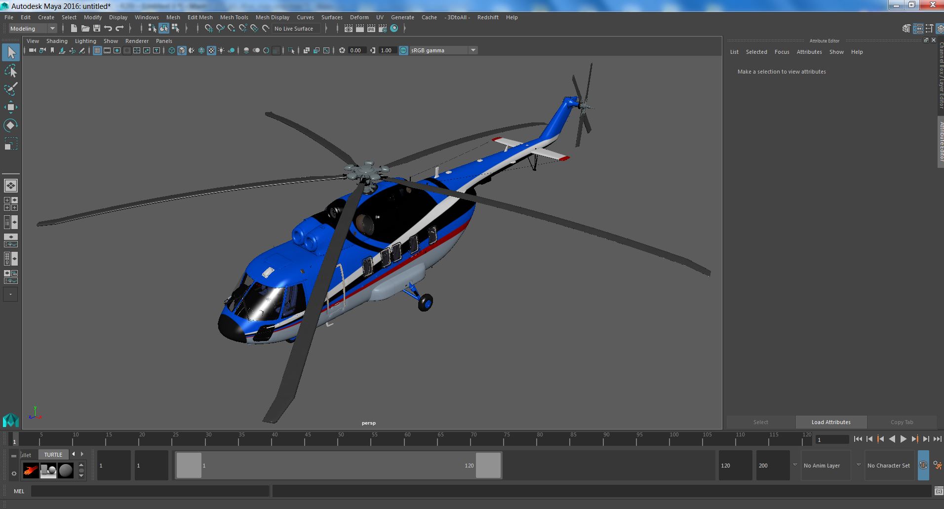 Interethnic Helicopter MI-171 A3 Blue 3D