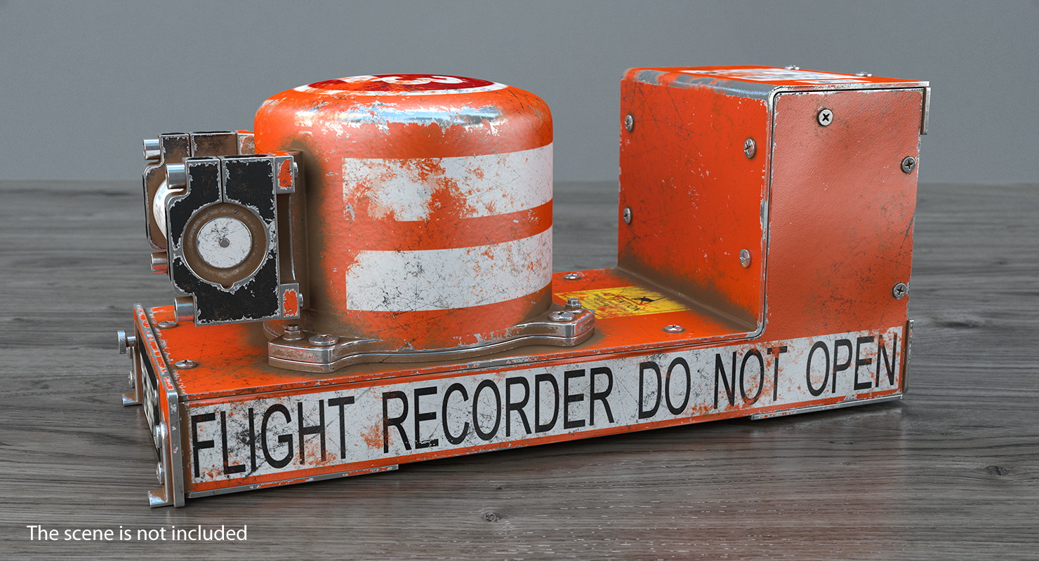 3D Black Box Flight Recorder Crashed model