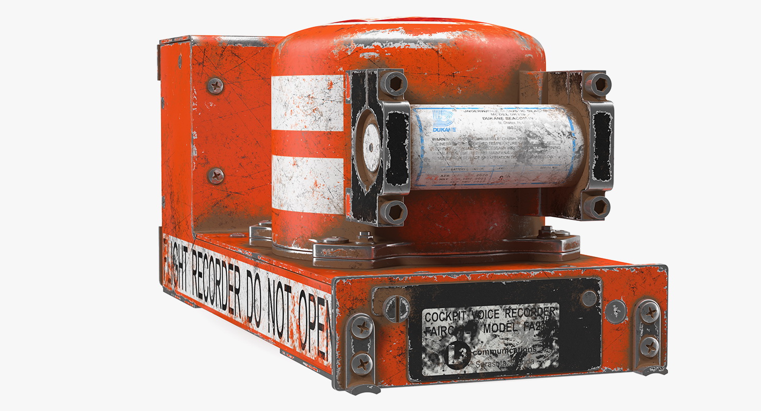 3D Black Box Flight Recorder Crashed model