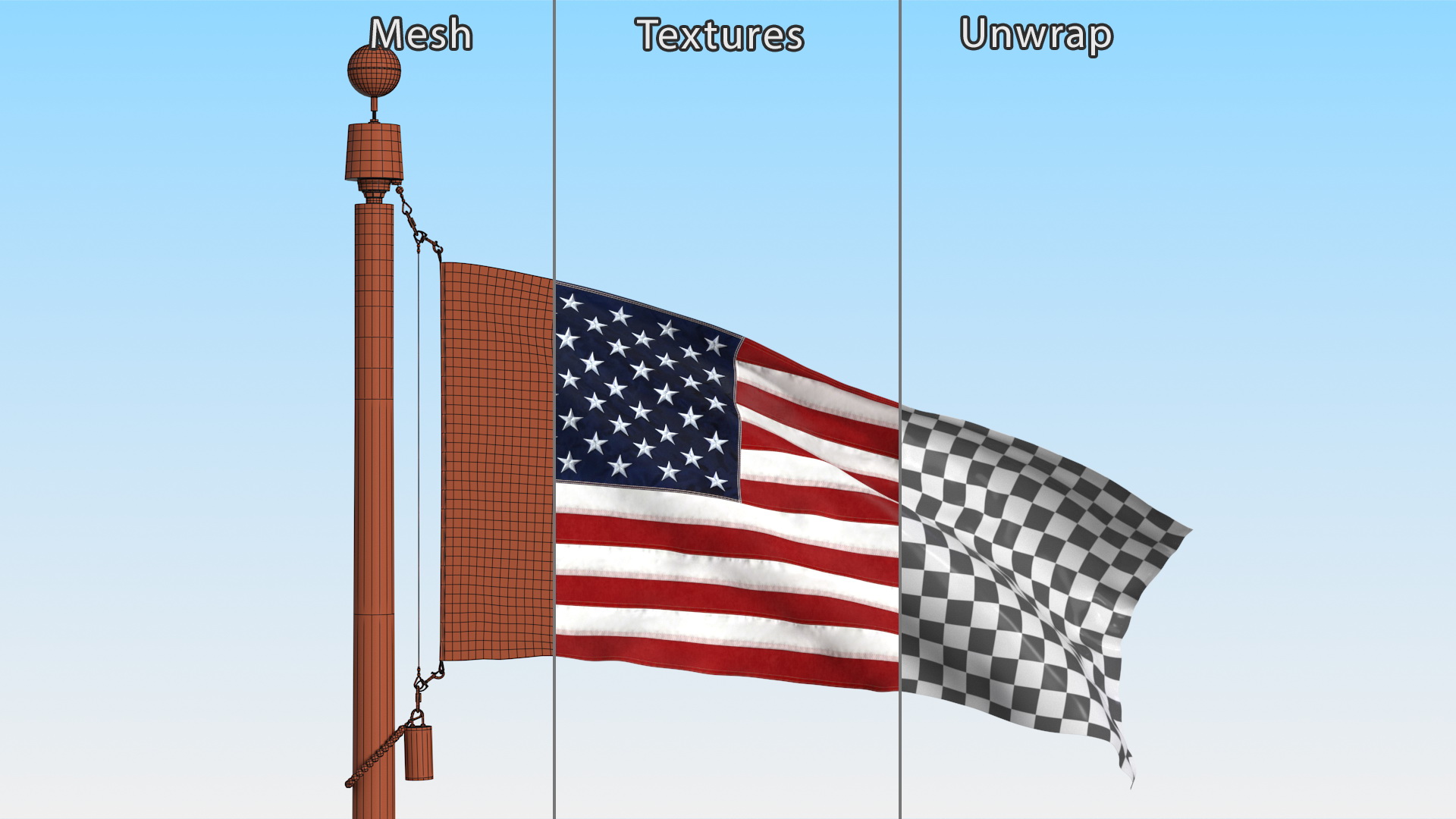 Flag USA Animated 3D