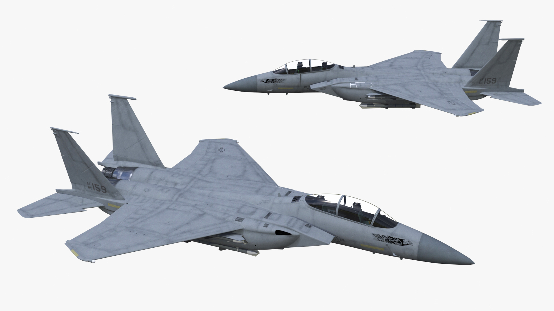 3D F-15 Silent Eagle in Flight Battle Position model