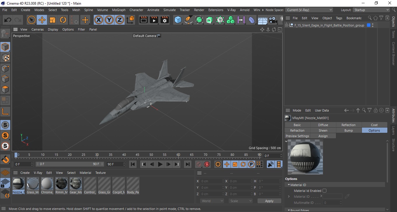 3D F-15 Silent Eagle in Flight Battle Position model