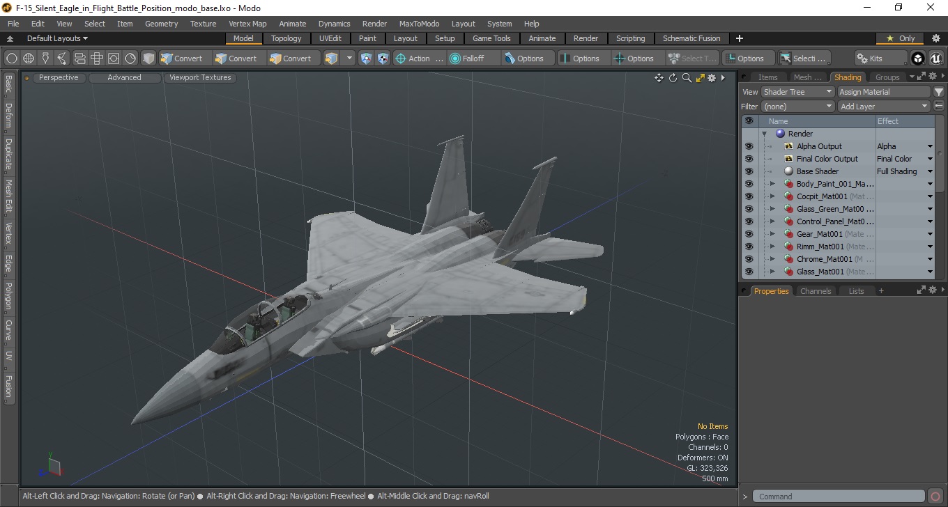 3D F-15 Silent Eagle in Flight Battle Position model