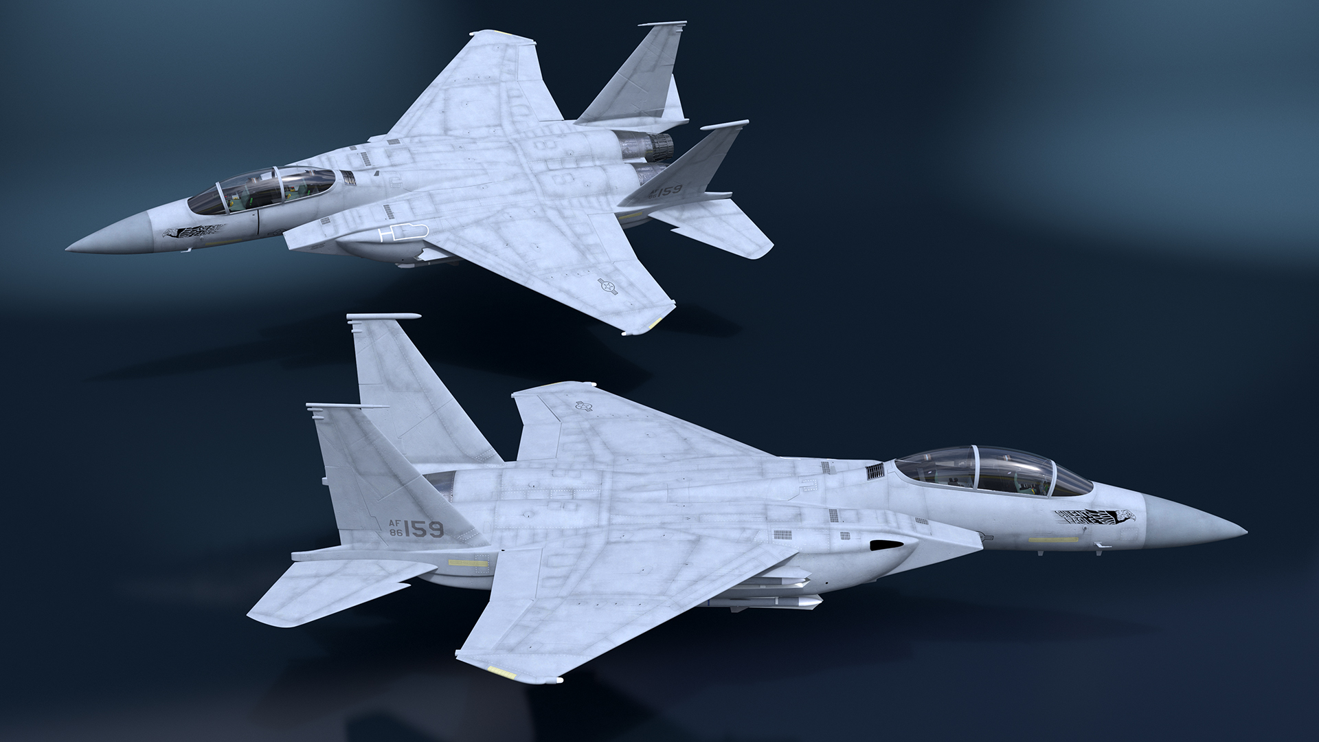 3D F-15 Silent Eagle in Flight Battle Position model