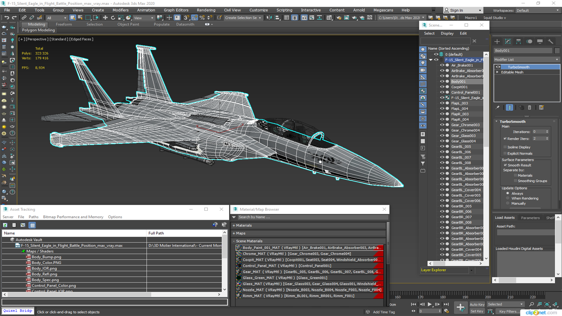 3D F-15 Silent Eagle in Flight Battle Position model