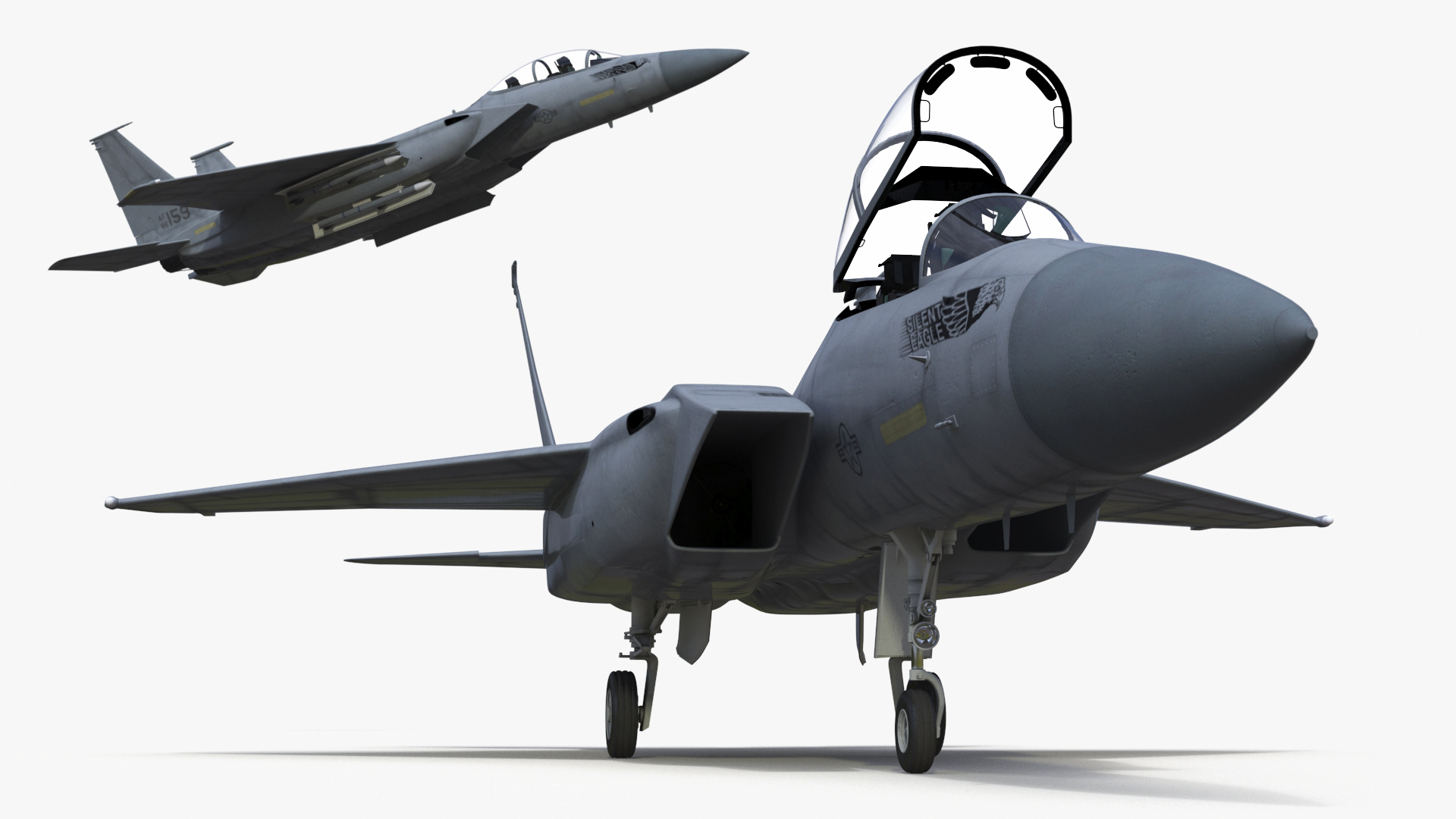 3D F-15 Silent Eagle in Flight Battle Position model