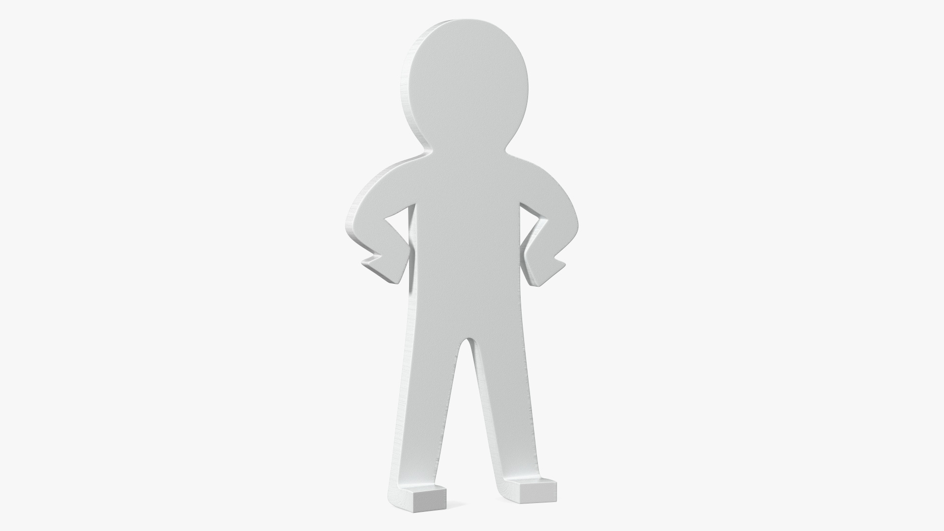 Plastic Stickman Confident Pose White 3D