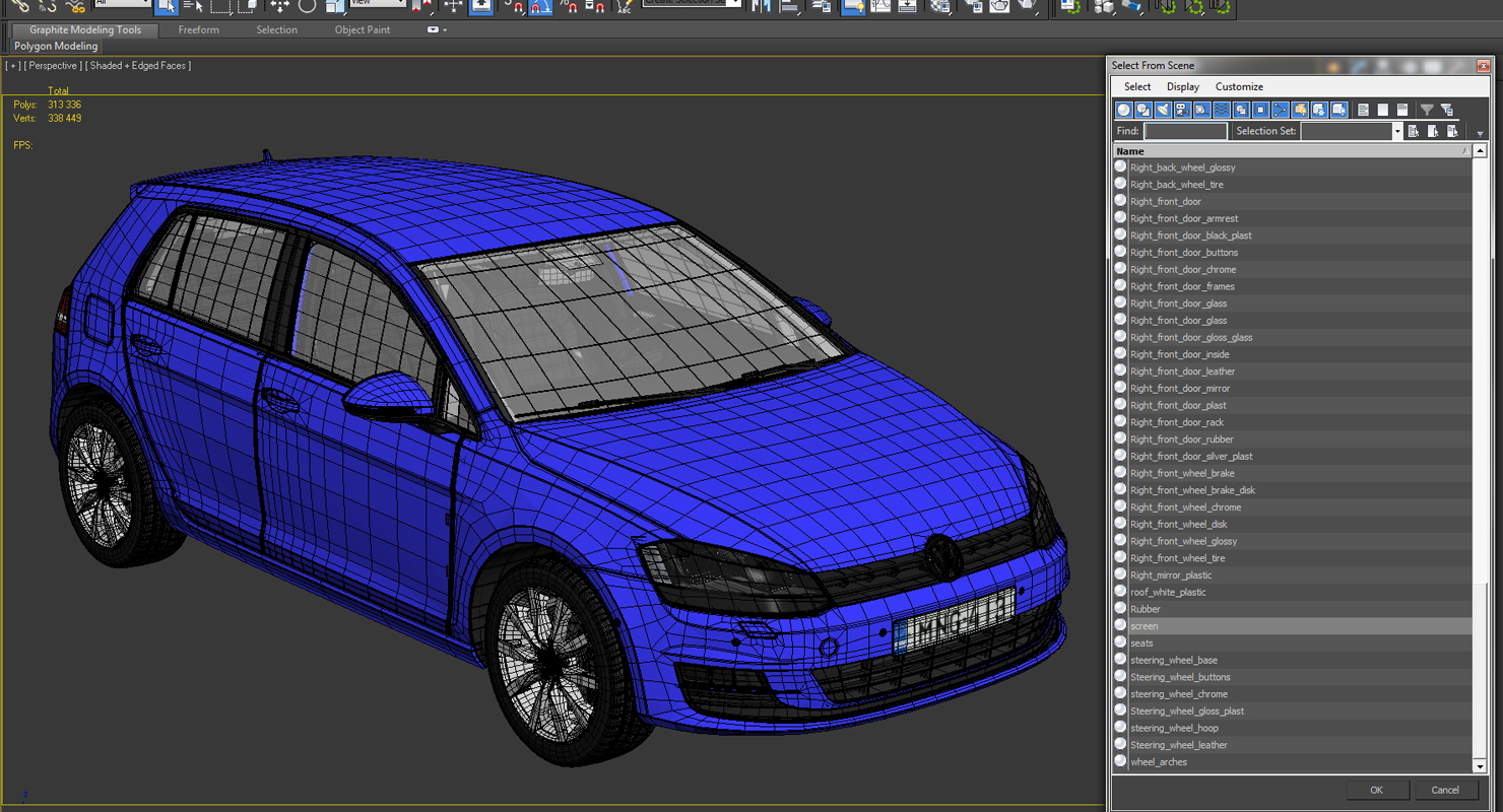Volkswagen Golf 2017 Rigged 3D