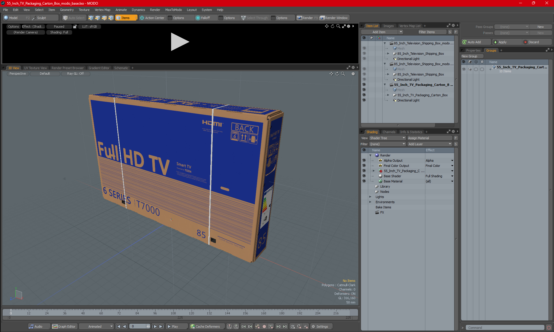 3D 55 Inch TV Packaging Carton Box