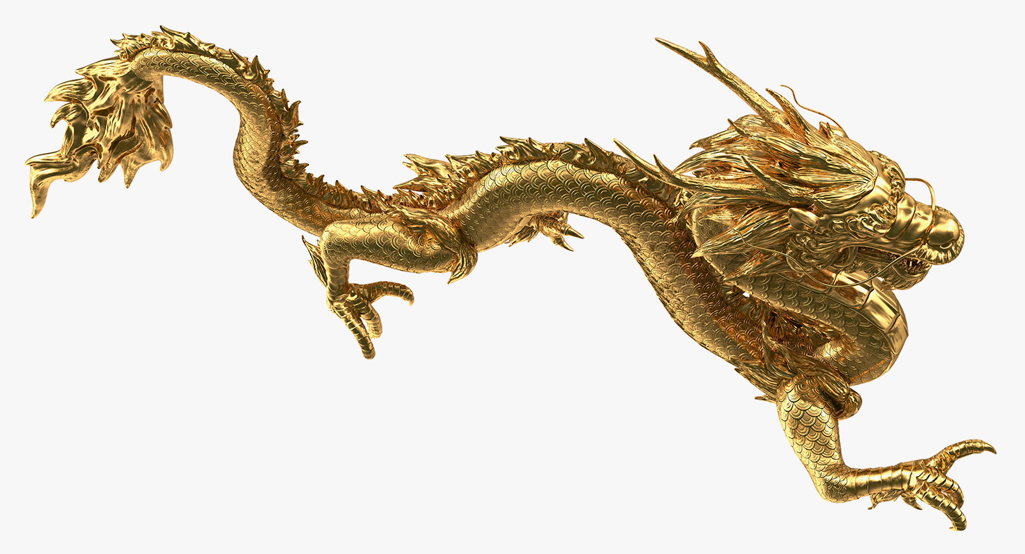3D Golden Chinese Dragon