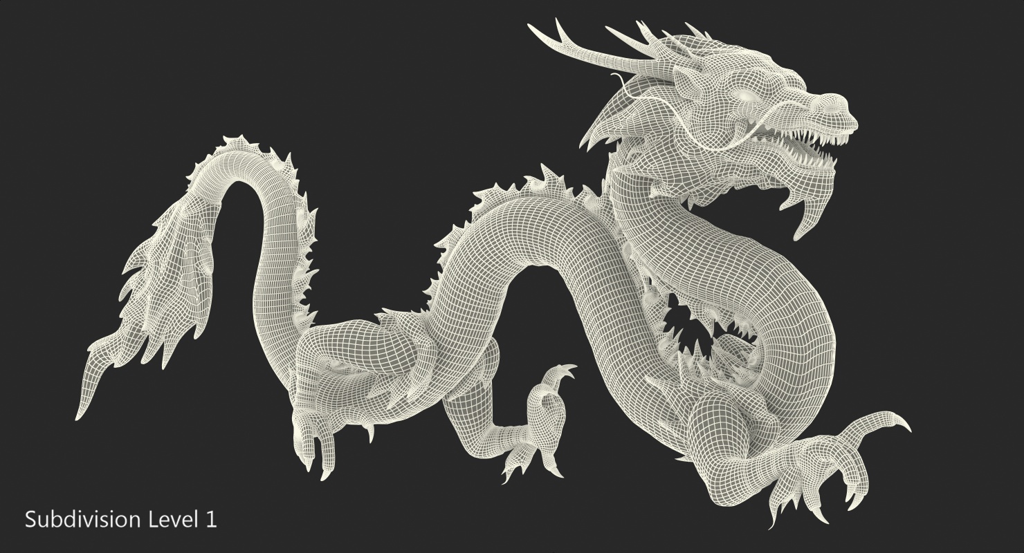 3D Golden Chinese Dragon