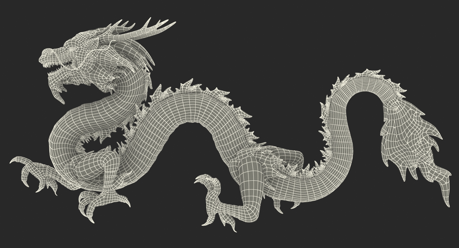 3D Golden Chinese Dragon