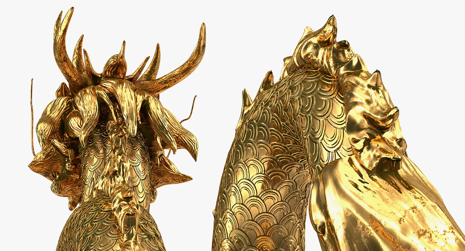 3D Golden Chinese Dragon