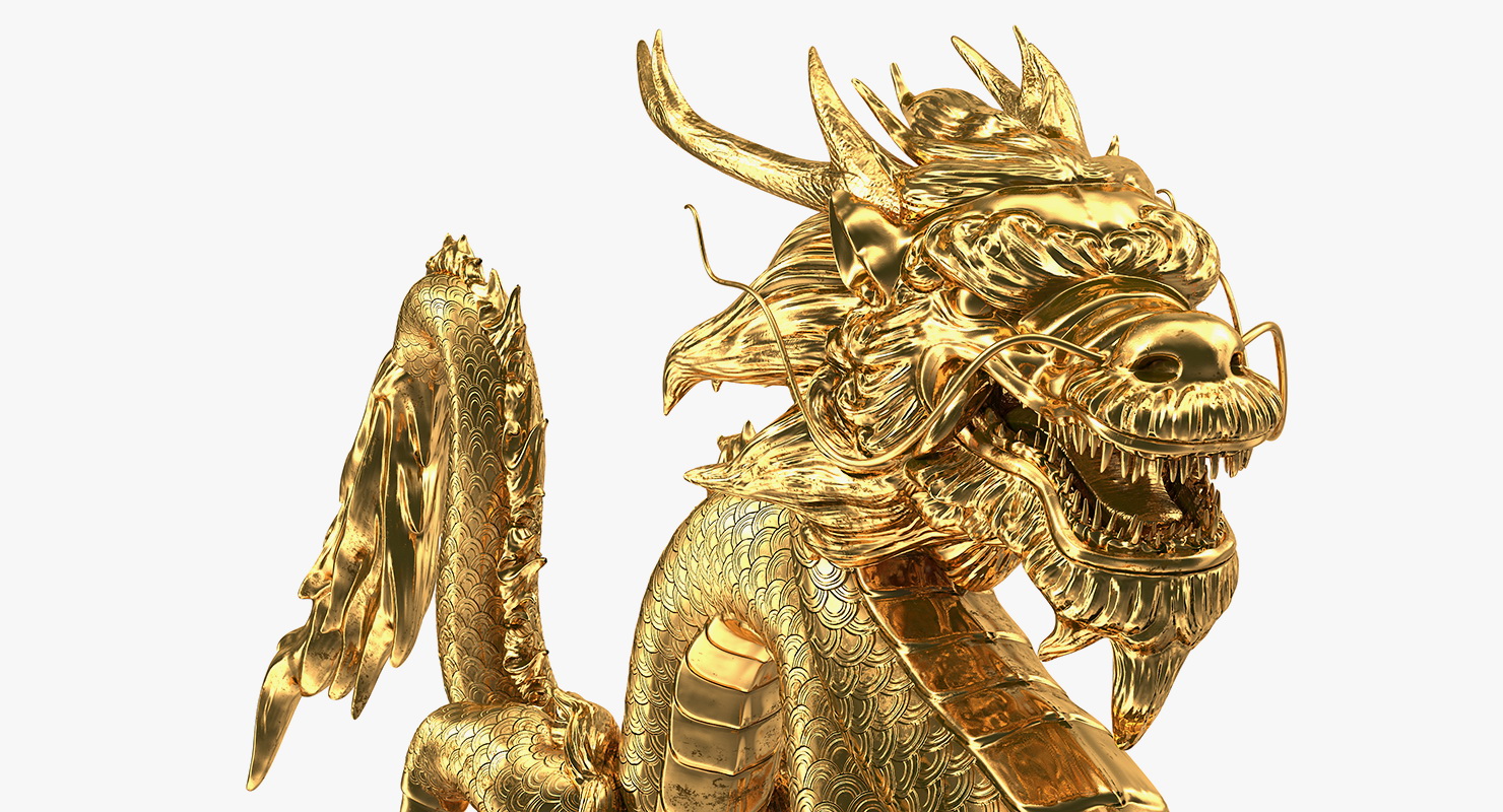 3D Golden Chinese Dragon