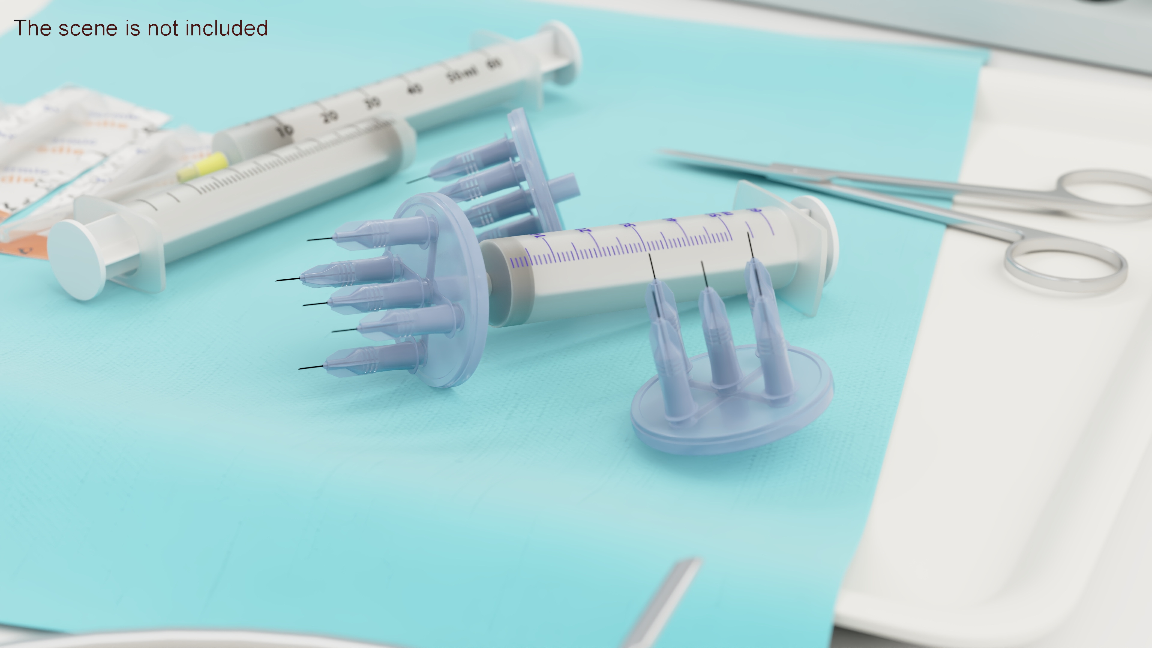 3D model Multi Injector 5 Needles Circular Transparent