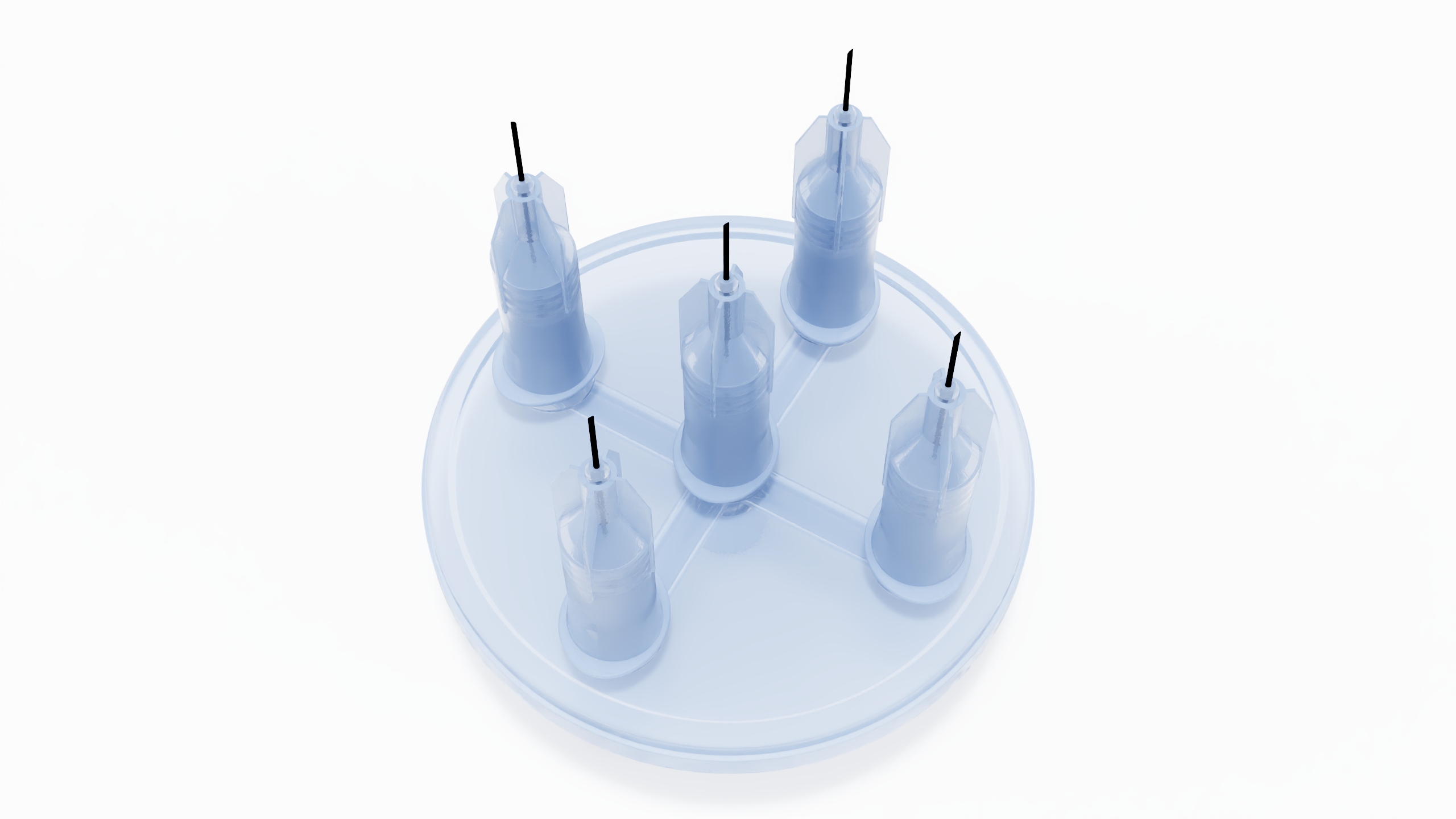 3D model Multi Injector 5 Needles Circular Transparent