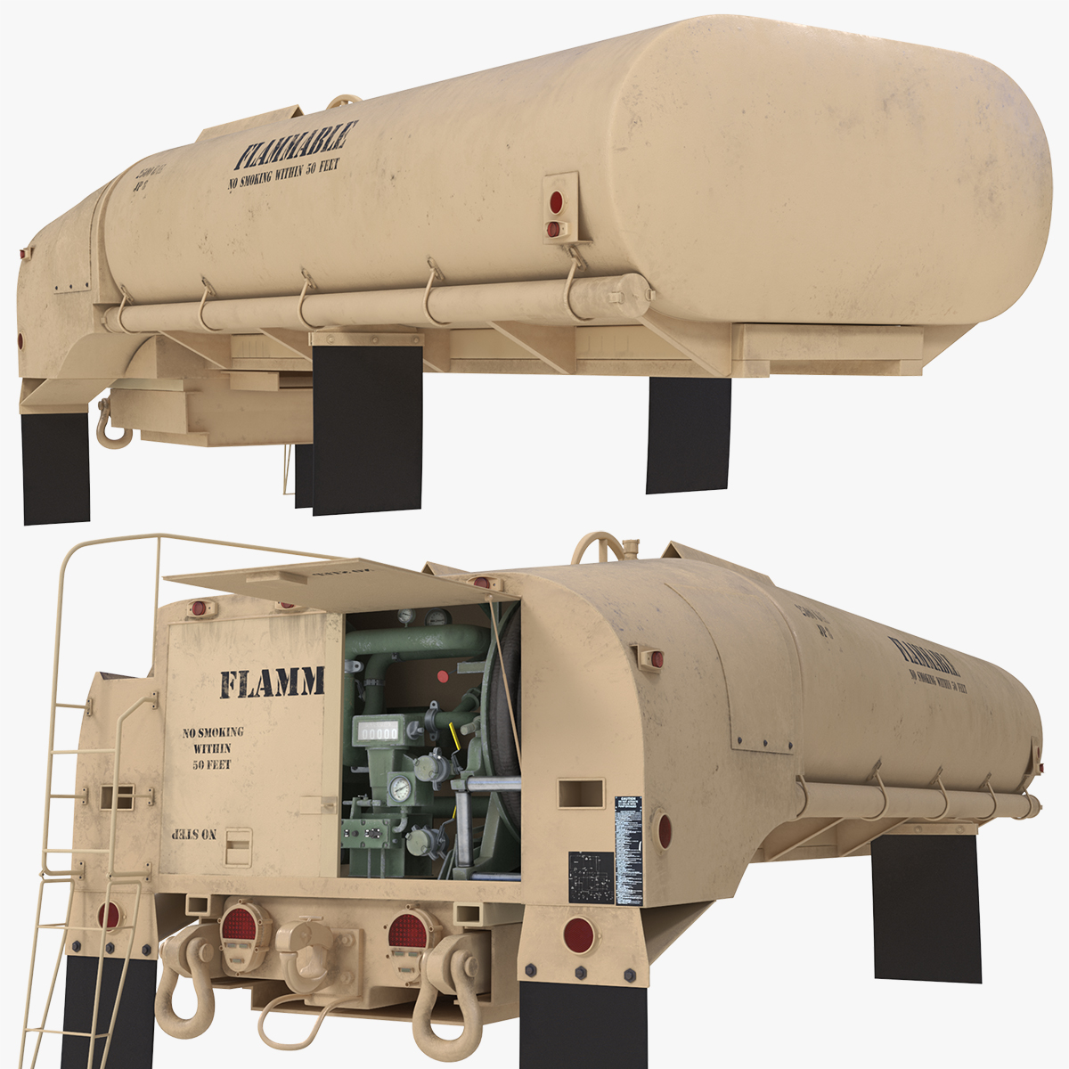 Military Fuel Tank Trailer Module with Pump Unit Desert Rigged - view 12