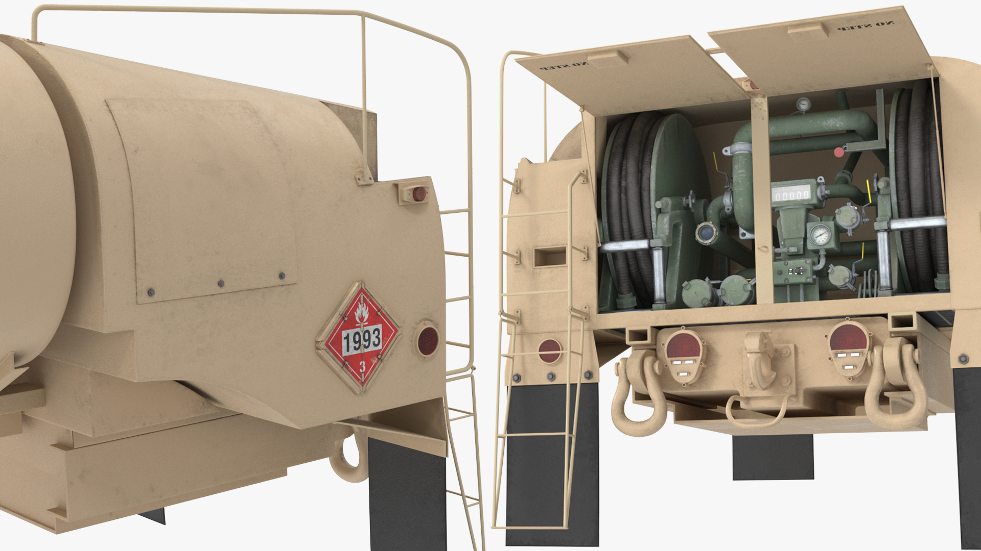 Military Fuel Tank Trailer Module with Pump Unit Desert Rigged - view 7