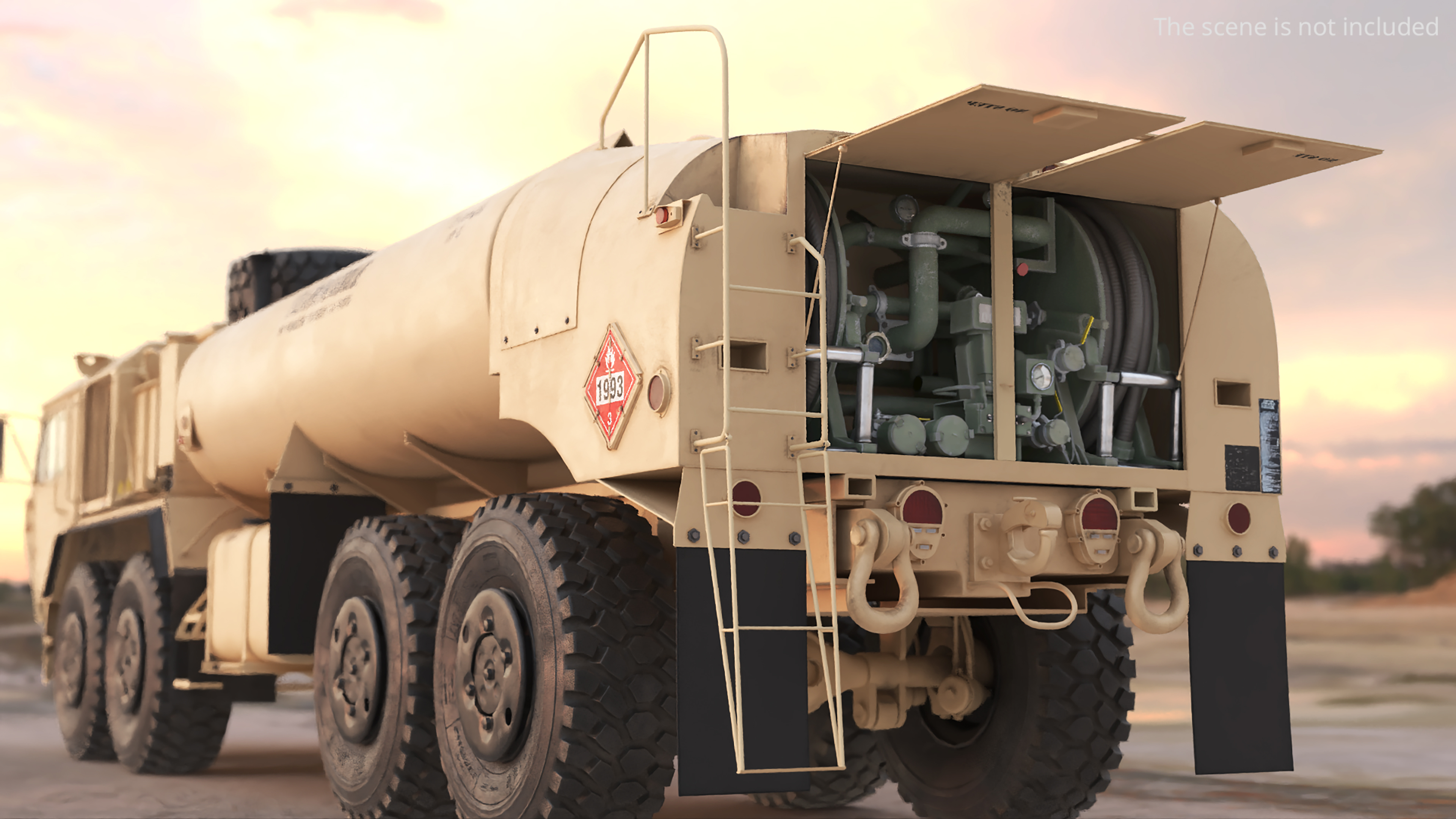 Military Fuel Tank Trailer Module with Pump Unit Desert Rigged - view 3