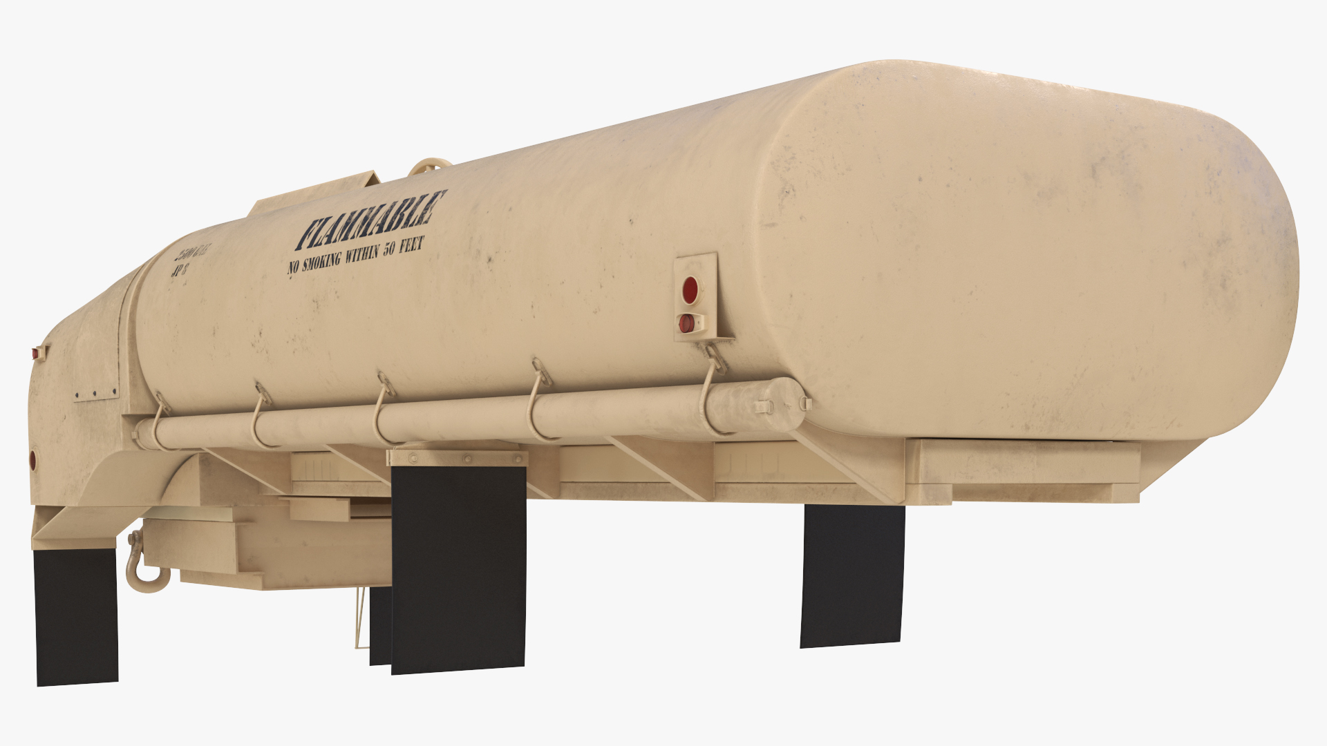 Military Fuel Tank Trailer Module with Pump Unit Desert Rigged 3D model preview