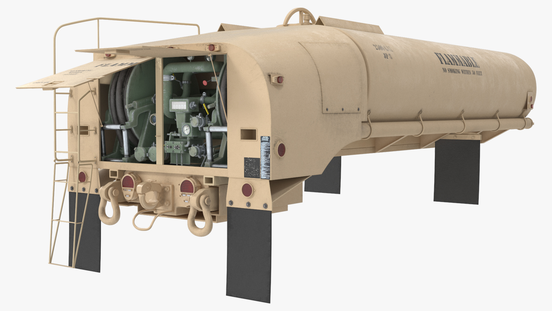 Military Fuel Tank Trailer Module with Pump Unit Desert Rigged - view 5
