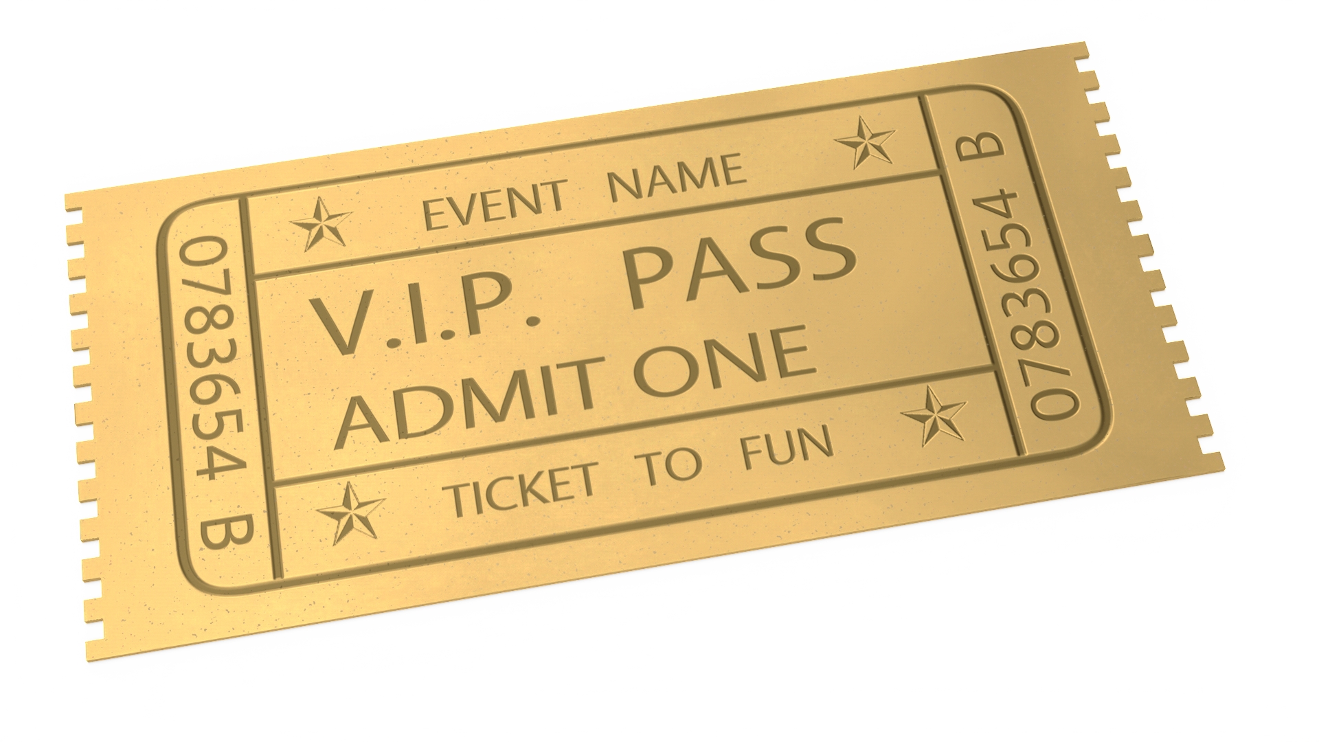Event Admission Golden Ticket 3D model