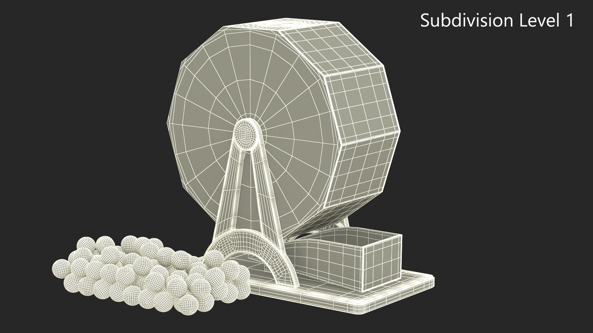 Manual Bingo Balls Lottery Machine 3D model