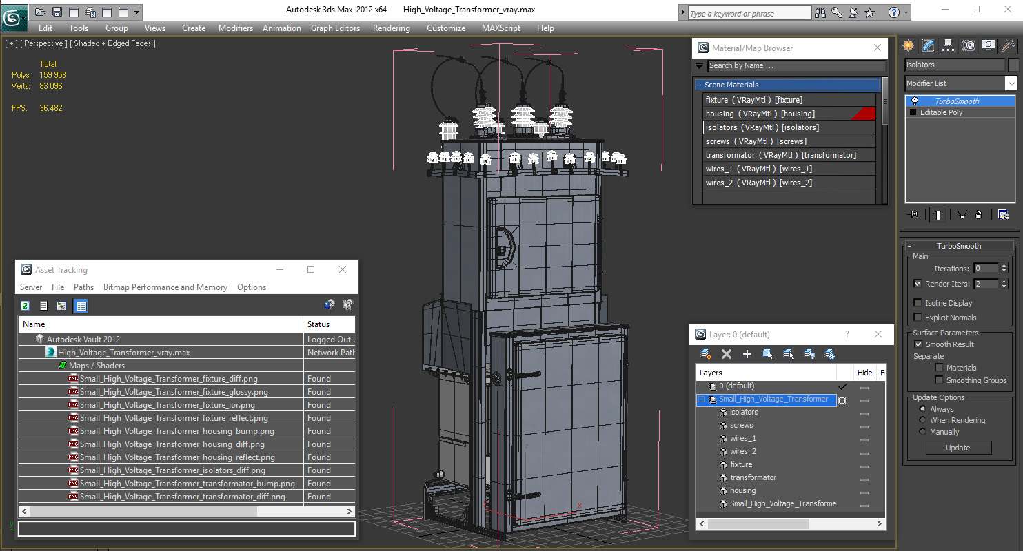 High Voltage Transformer 3D model