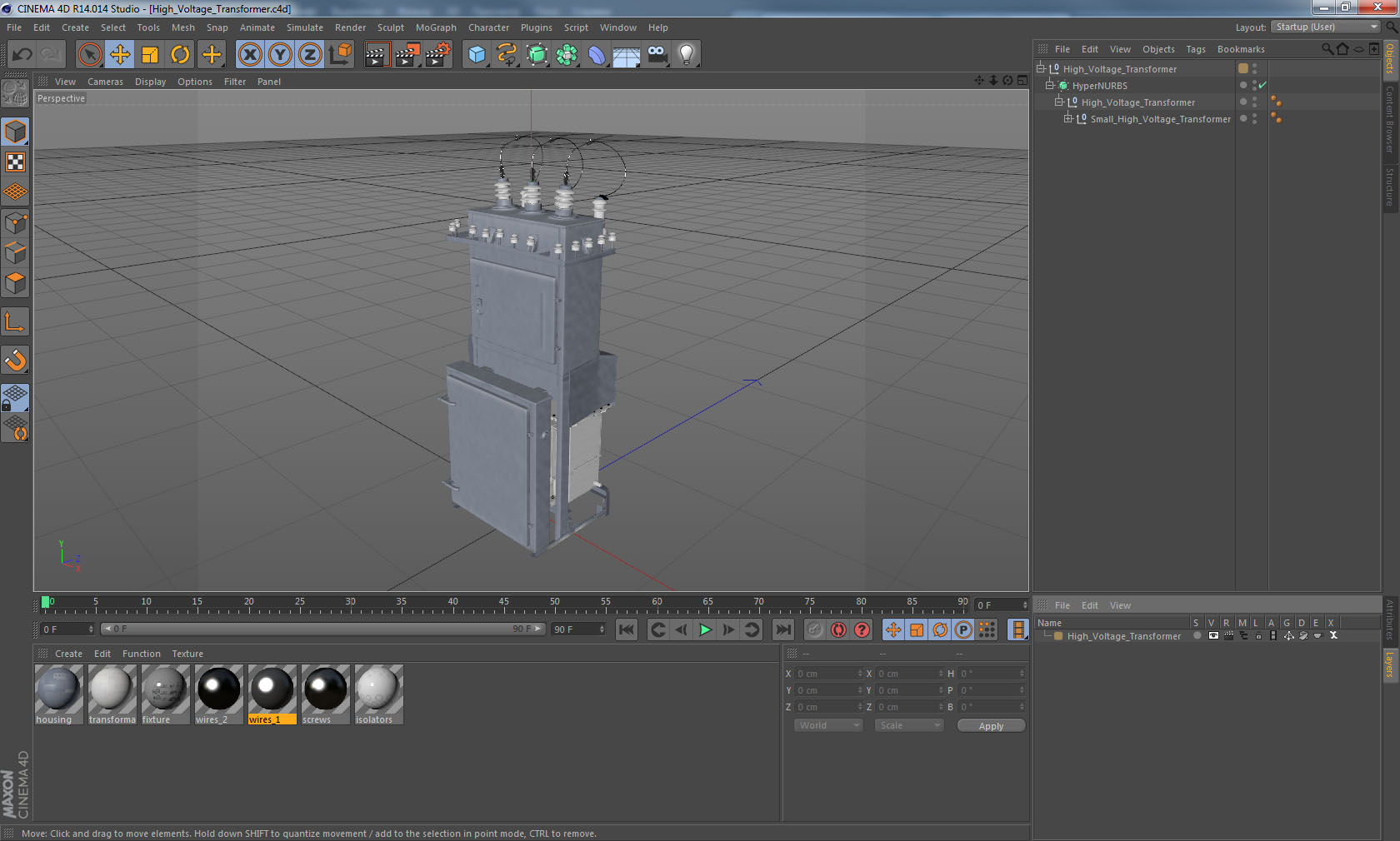 High Voltage Transformer 3D model