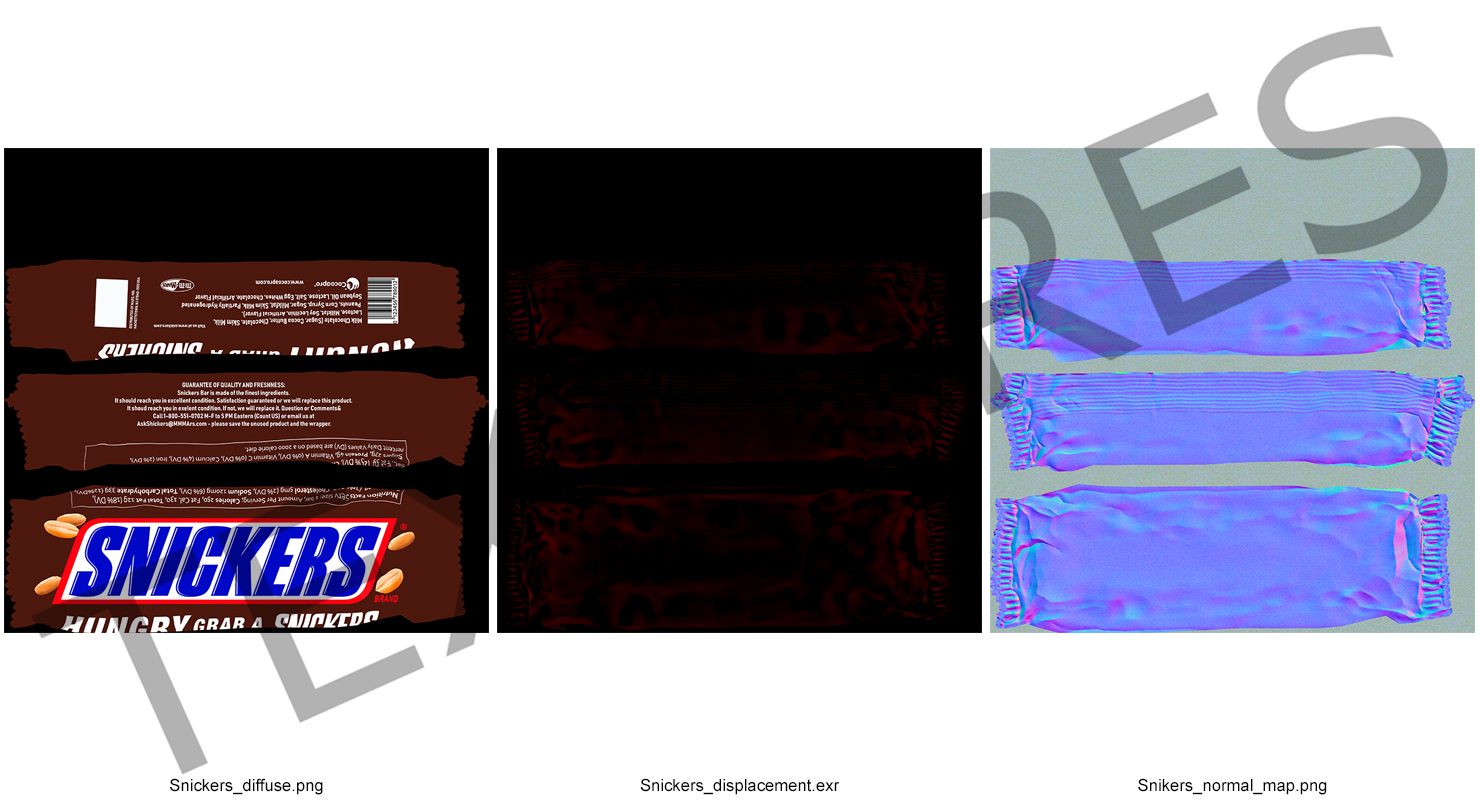 Snickers Chocolate Bar 3D