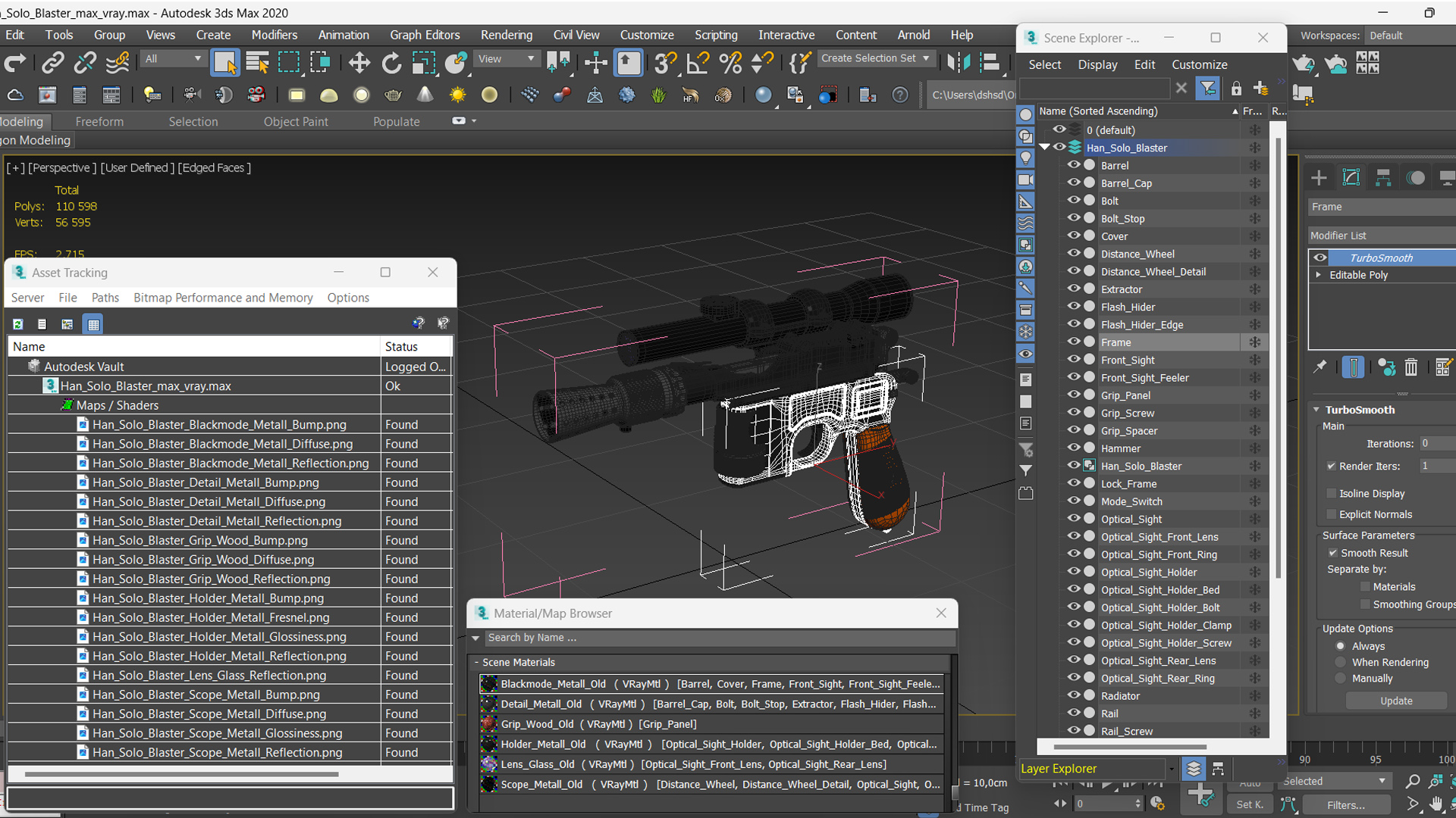 3D Han Solo Blaster
