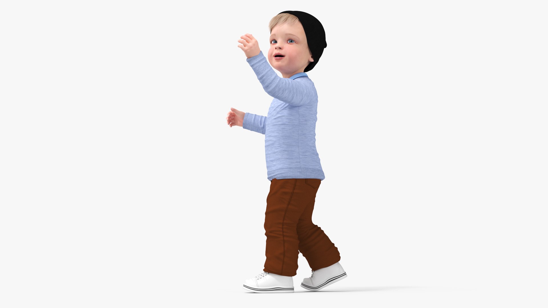 Little Twins on Swing Fur Rigged 3D