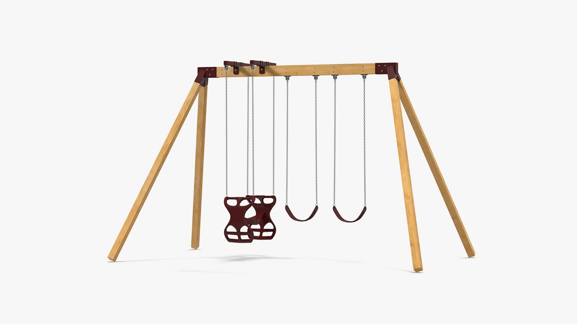 Little Twins on Swing Fur Rigged 3D