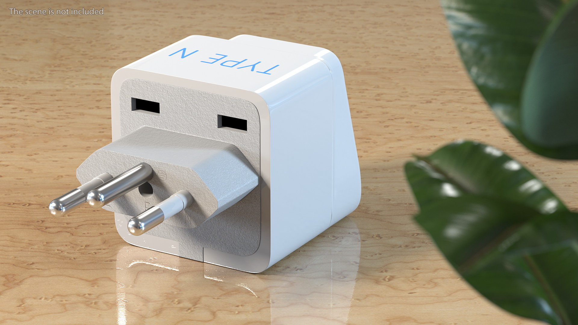 3D model Type N Universal Plug Adapter White