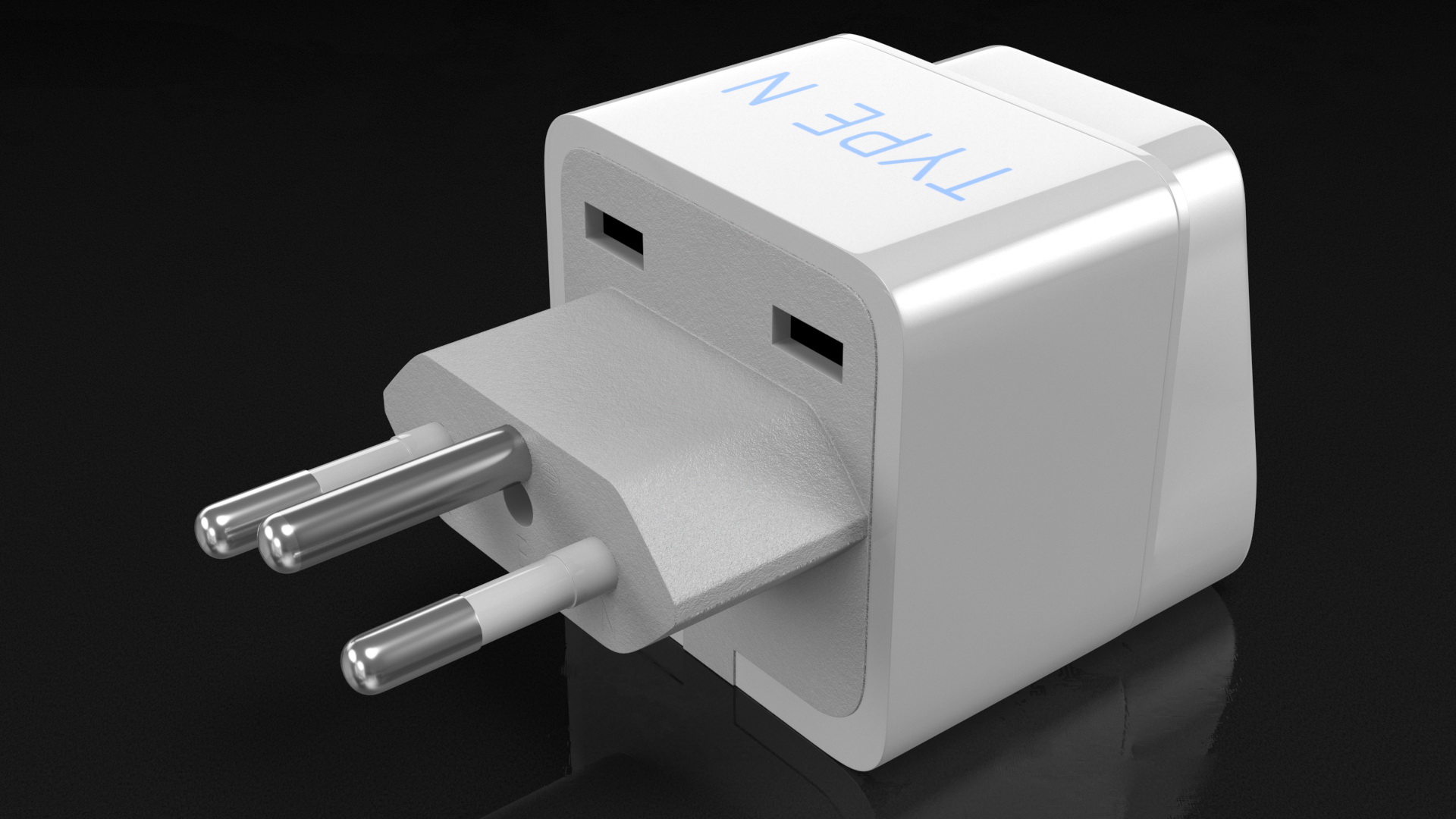 3D model Type N Universal Plug Adapter White