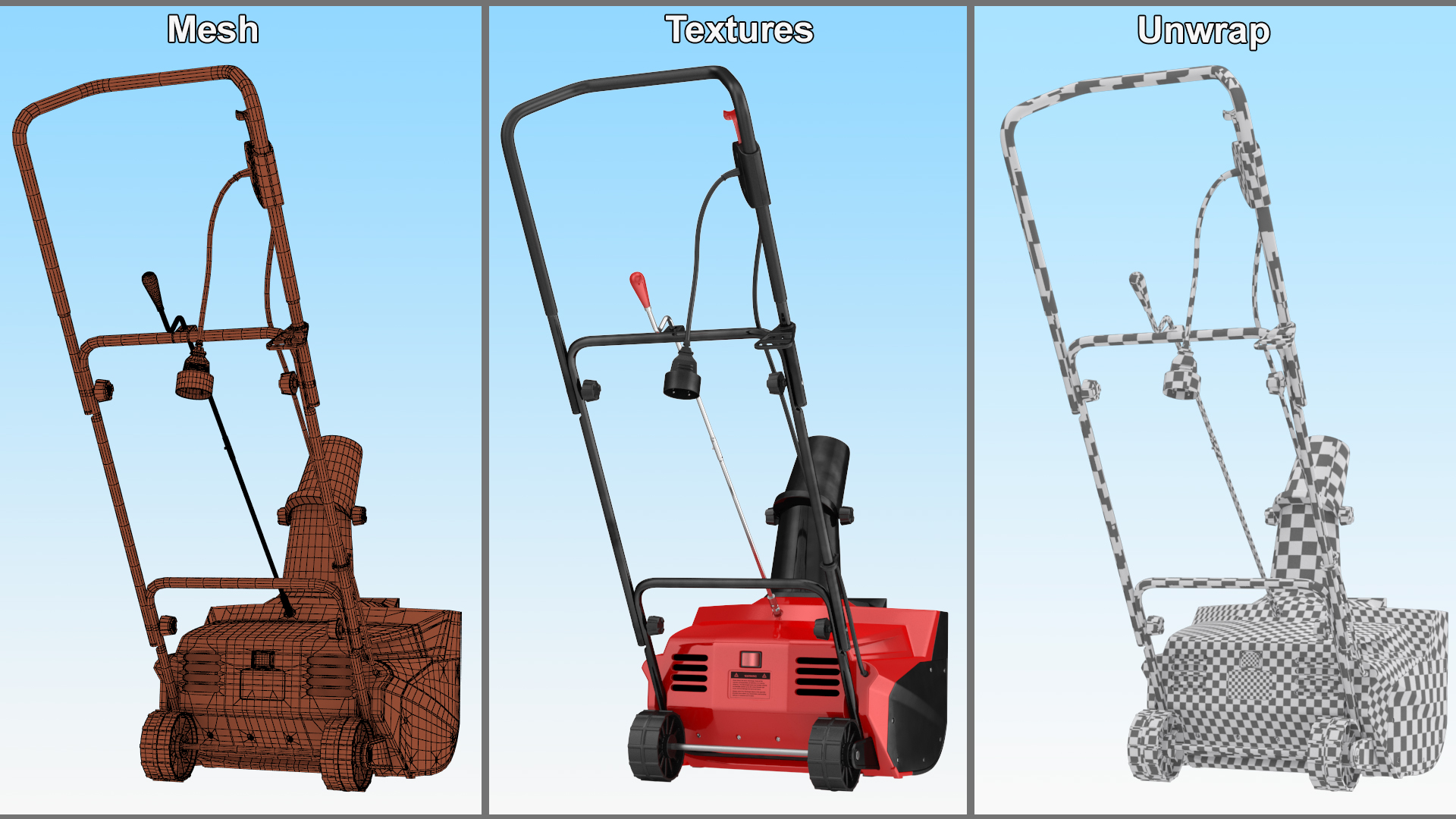 Corded Electric Snow Blower 3D