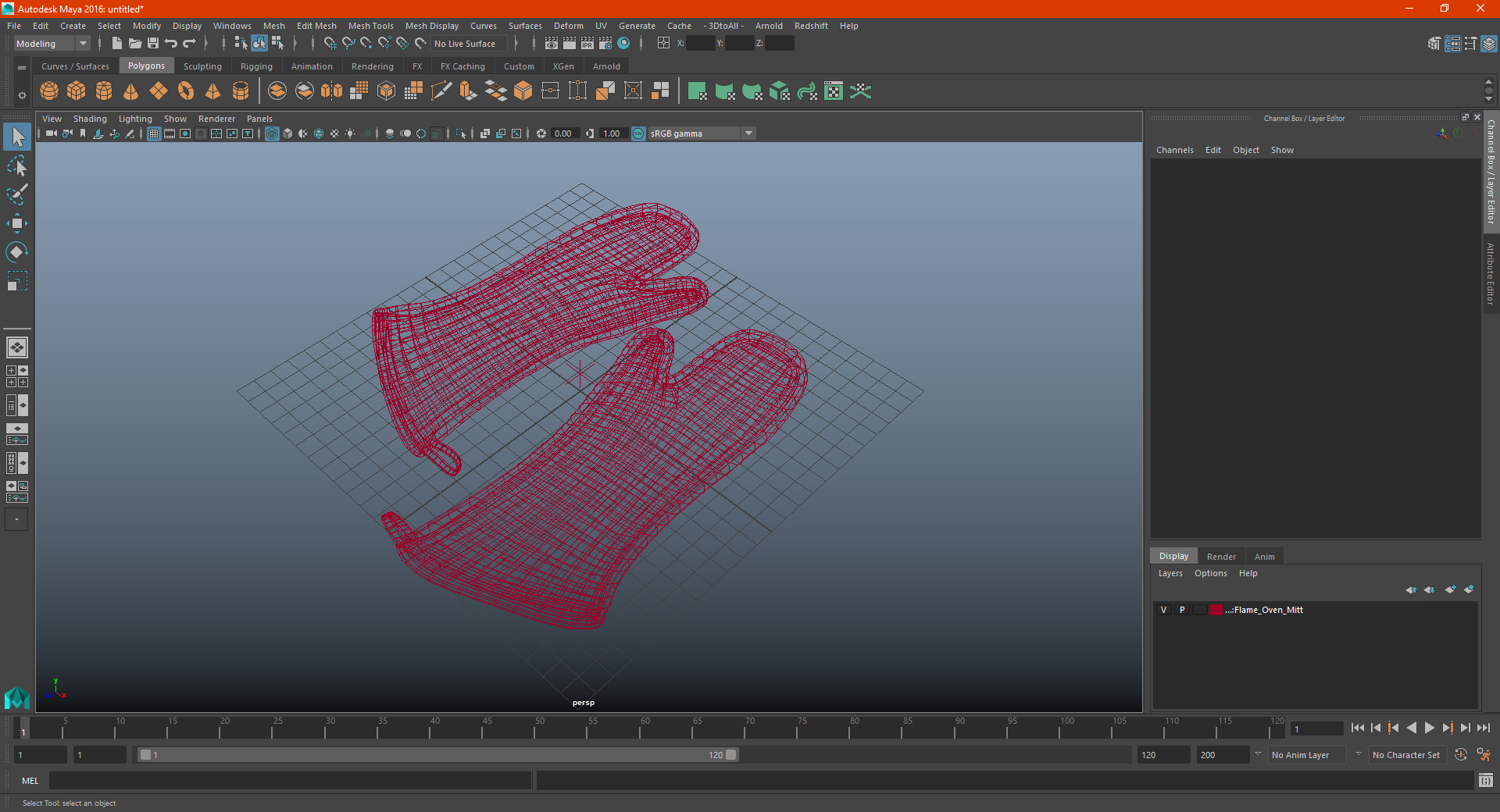 3D model Flame Oven Mitt