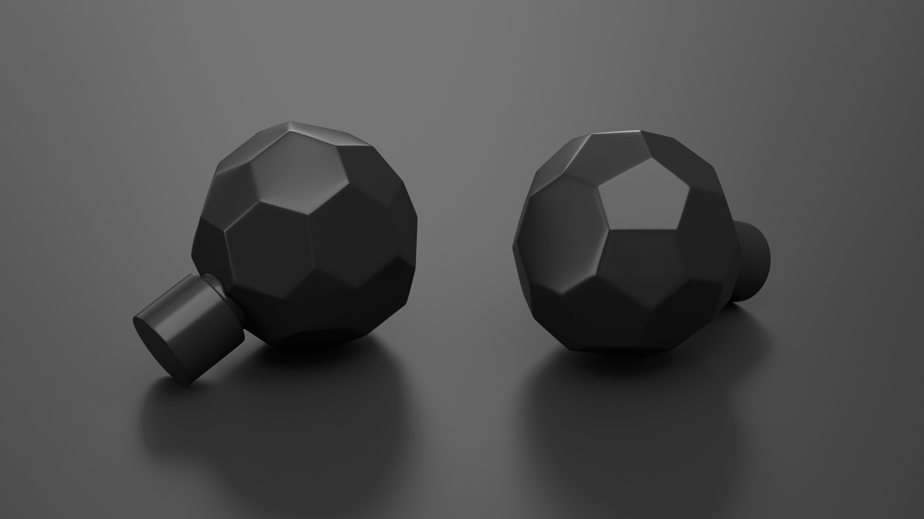 3D Kitchen Cabinet Handle Knob Spherical Black model