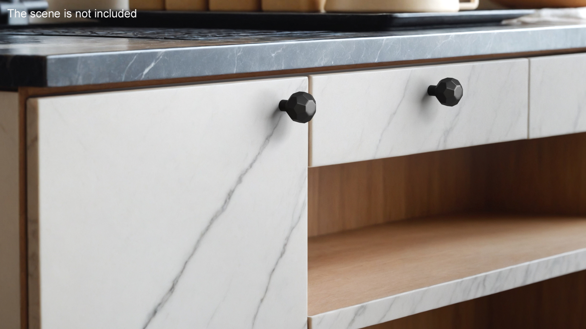 3D Kitchen Cabinet Handle Knob Spherical Black model