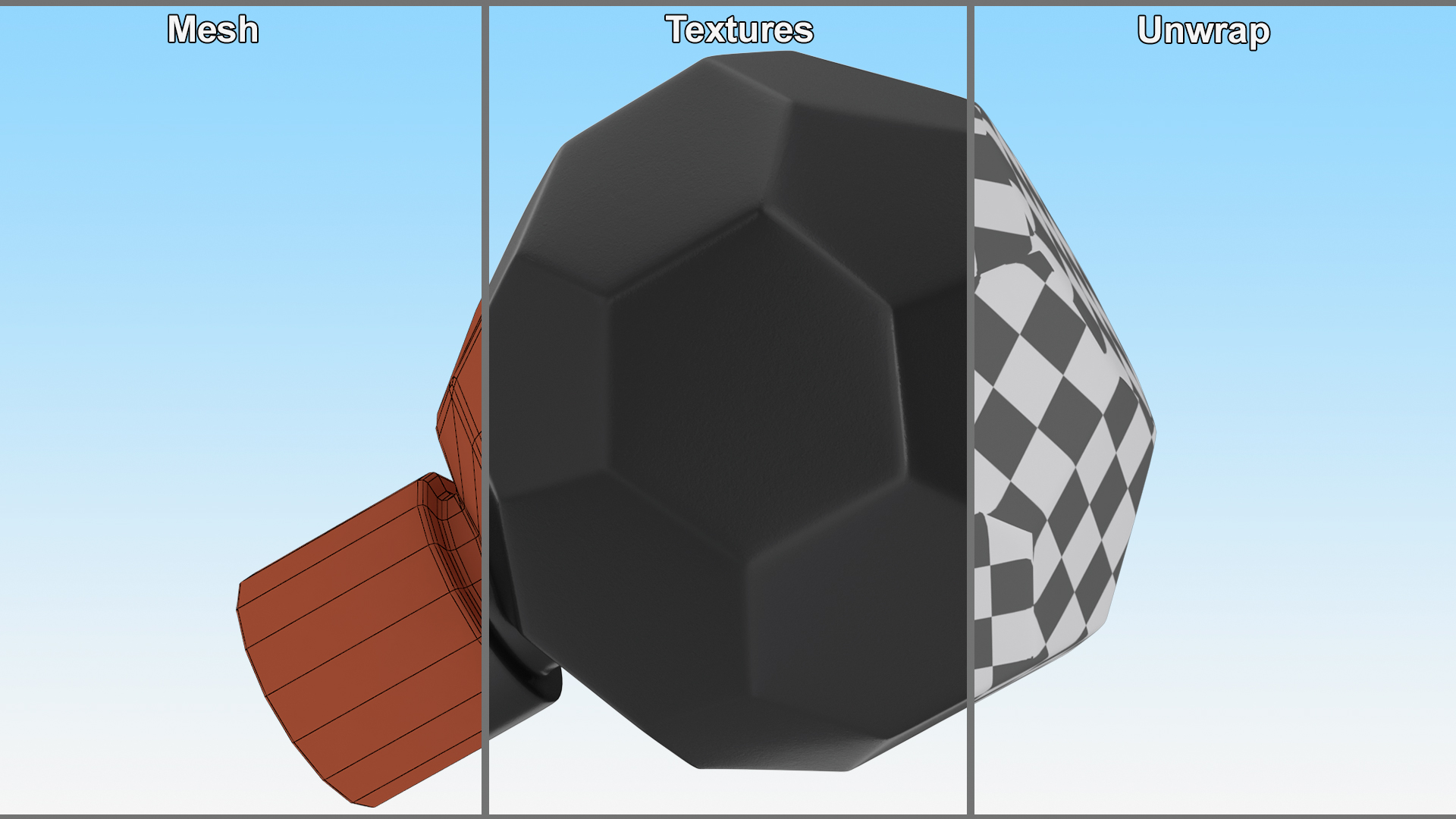 3D Kitchen Cabinet Handle Knob Spherical Black model