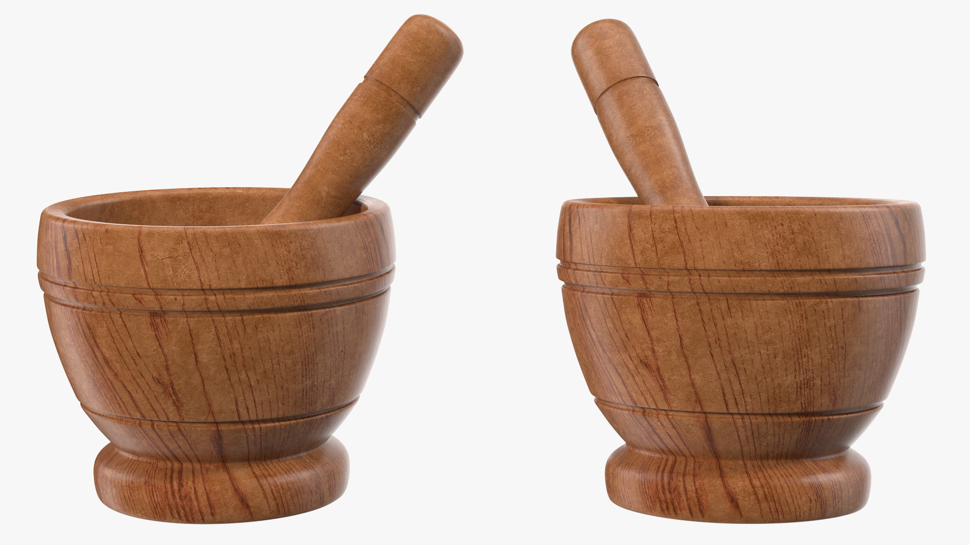 Wood Mortar and Pestle 3D