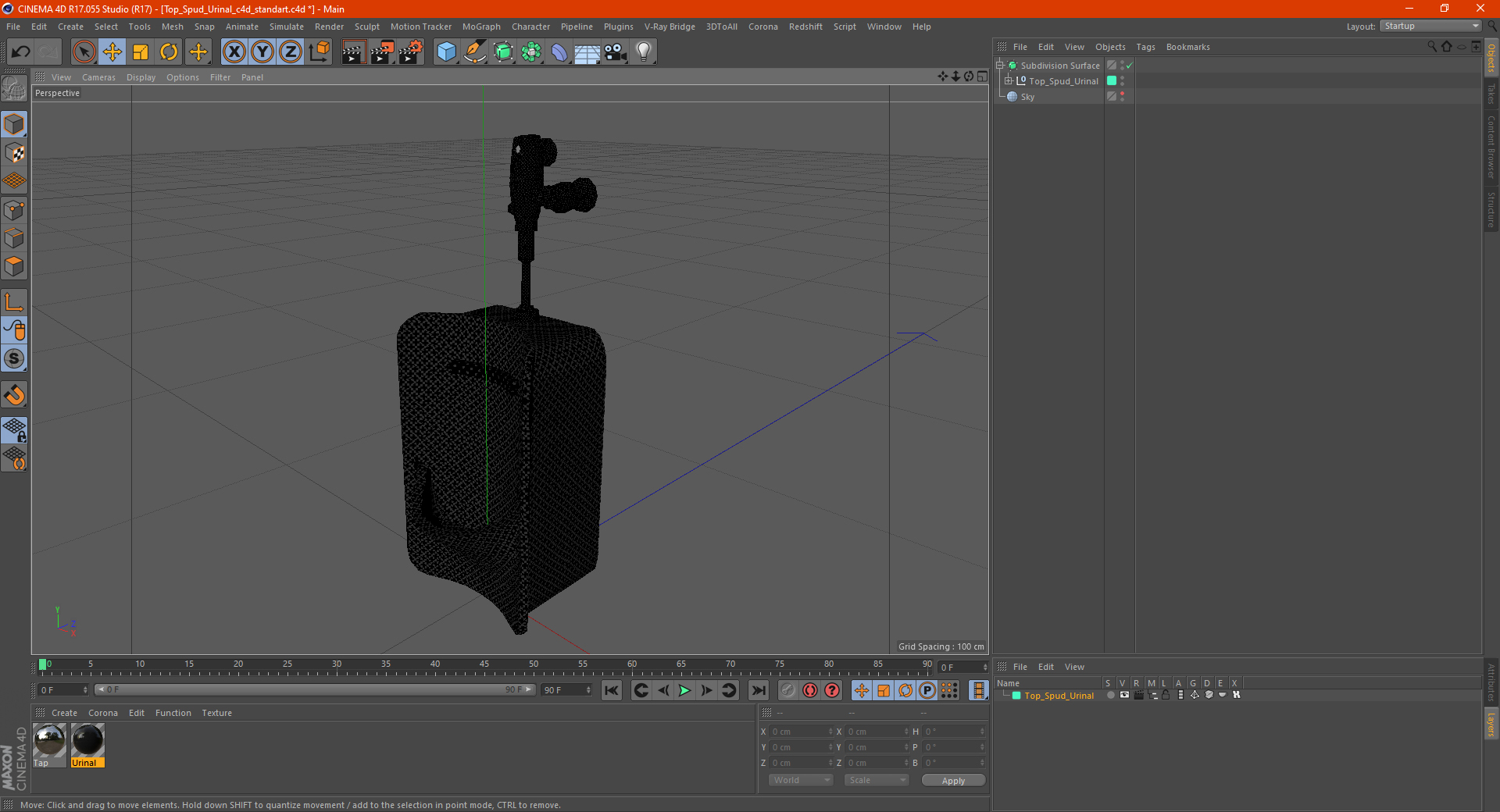 3D model Top Spud Urinal