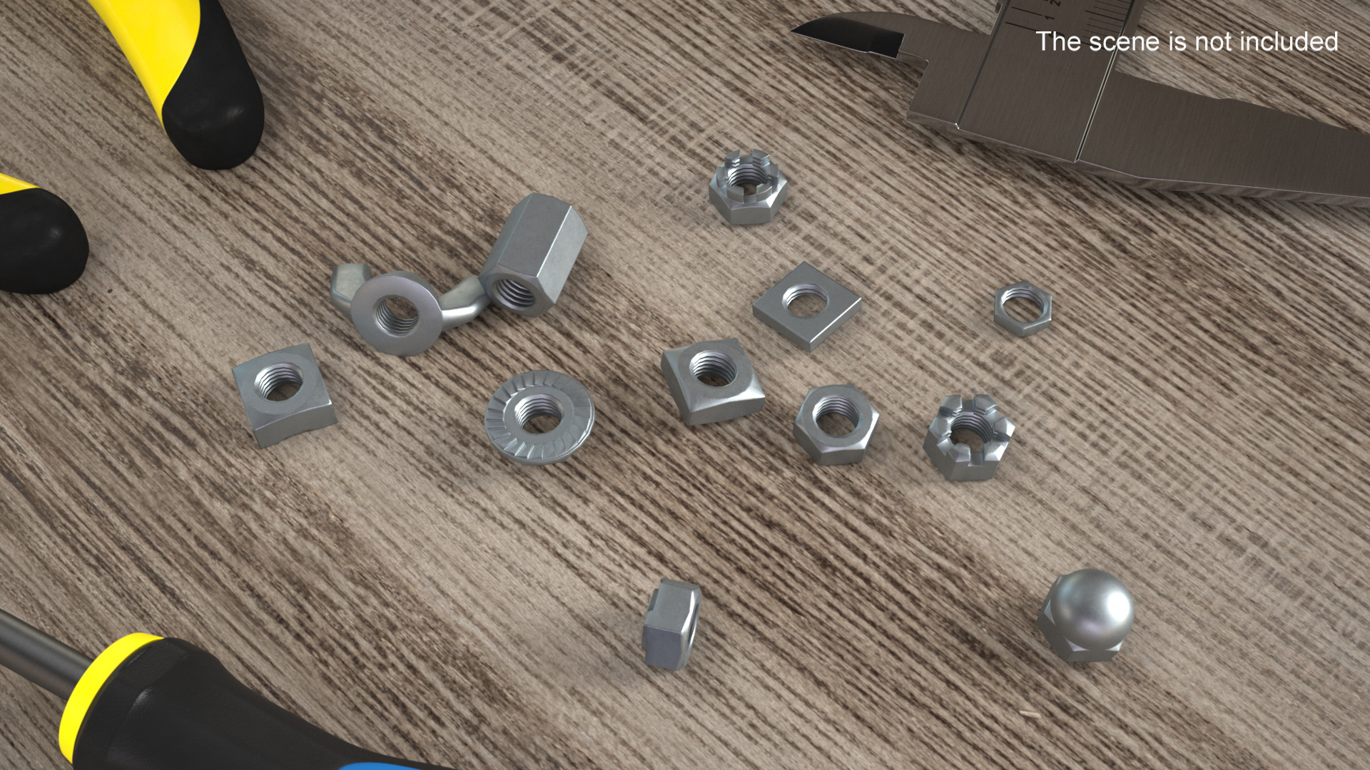 Zinc Steel Nuts Kit 3D model