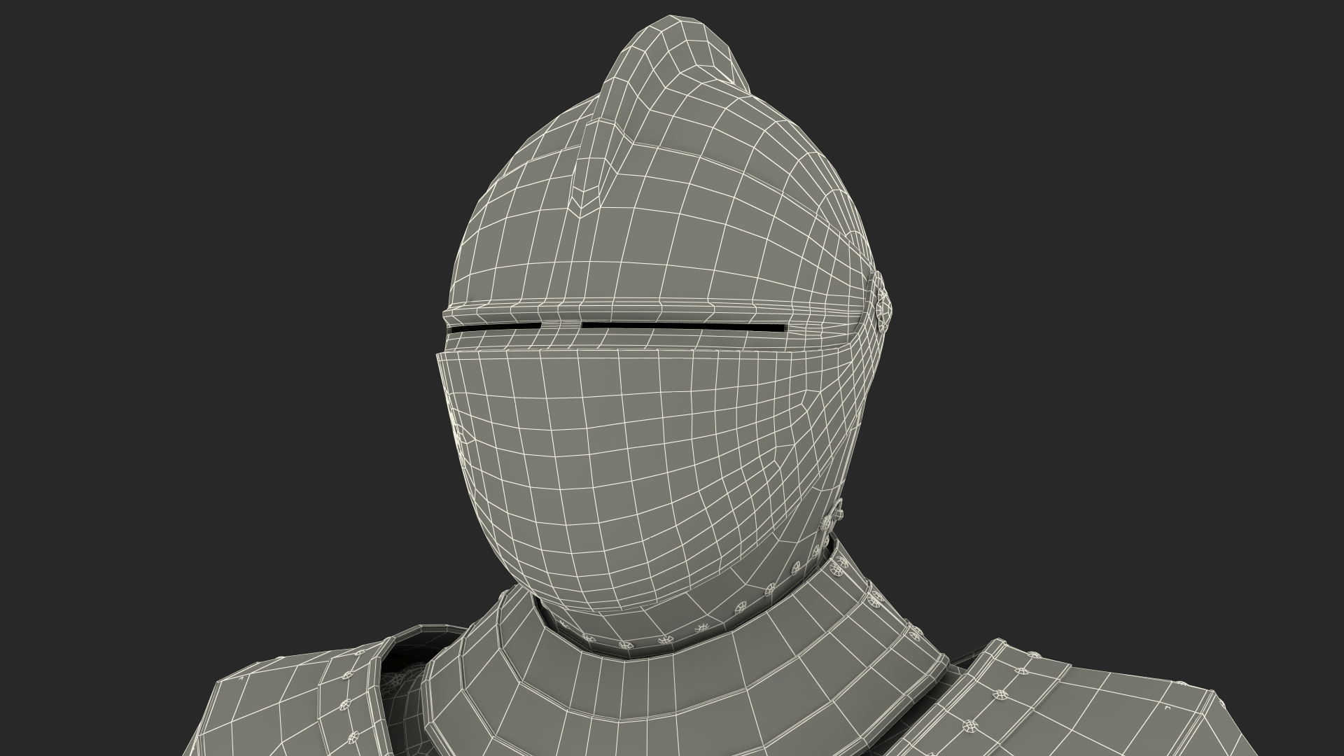 3D model Medieval Knight Black Gold Full Armor Neutral Pose